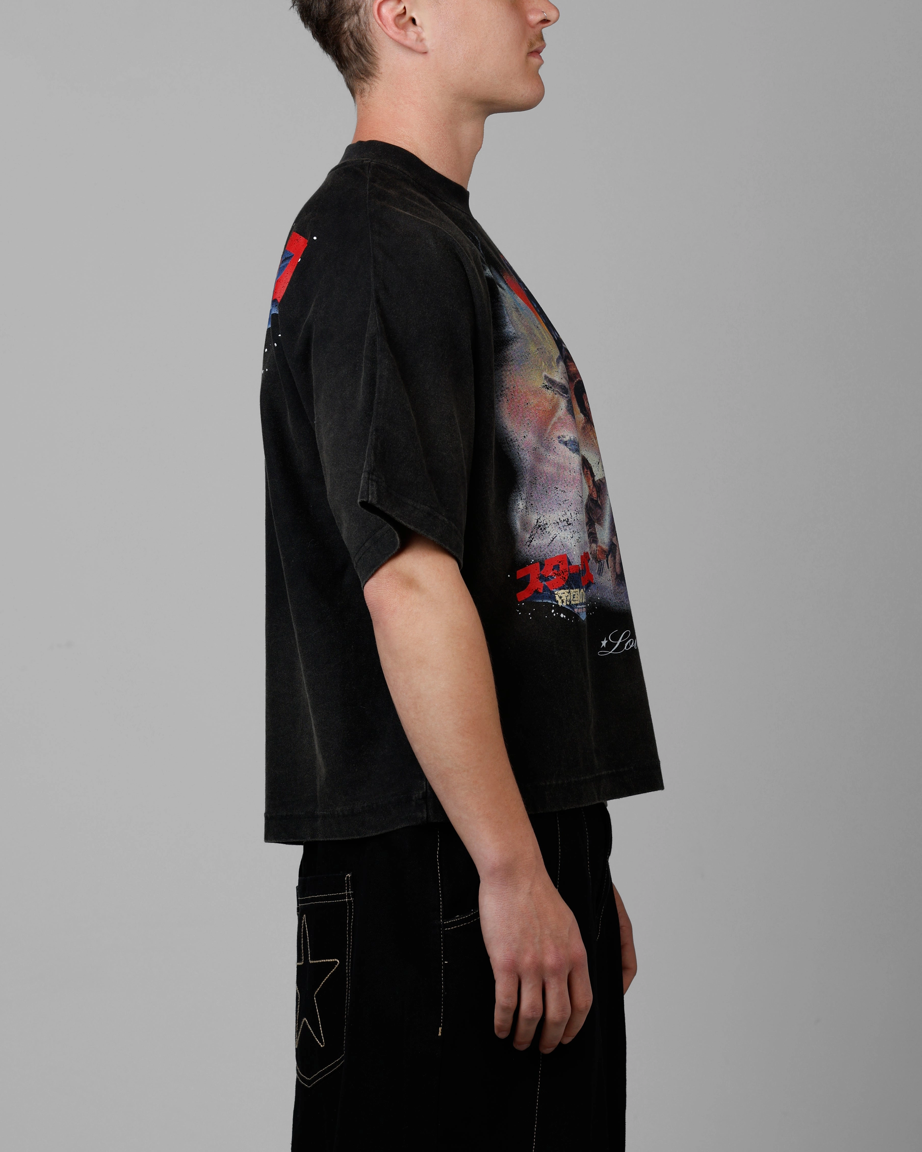 Loiter Star Wars Vintage T-Shirt Washed Black Pre Shrunk Fabric