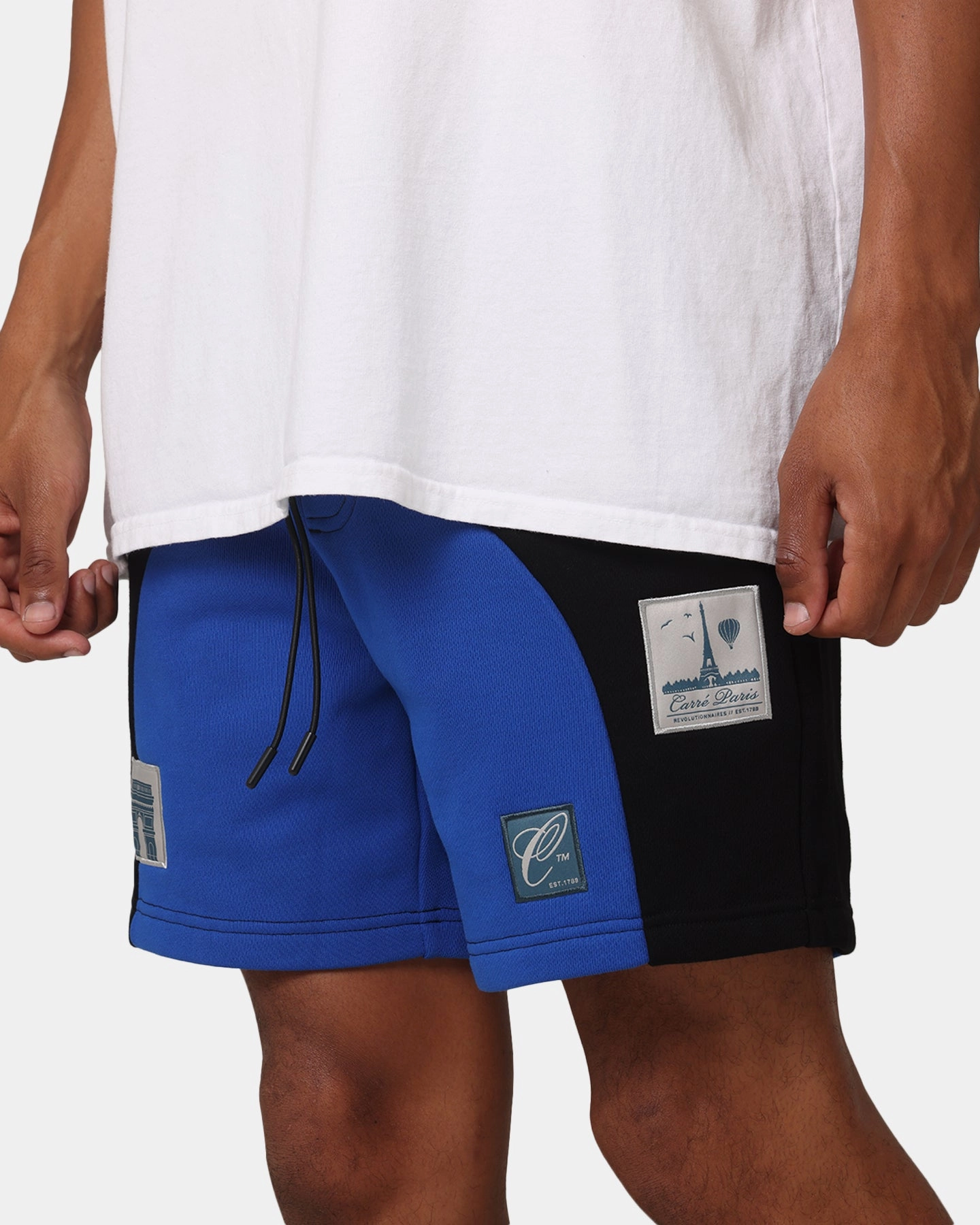 Casual Look Carre Avant Panel Shorts Black/Royal