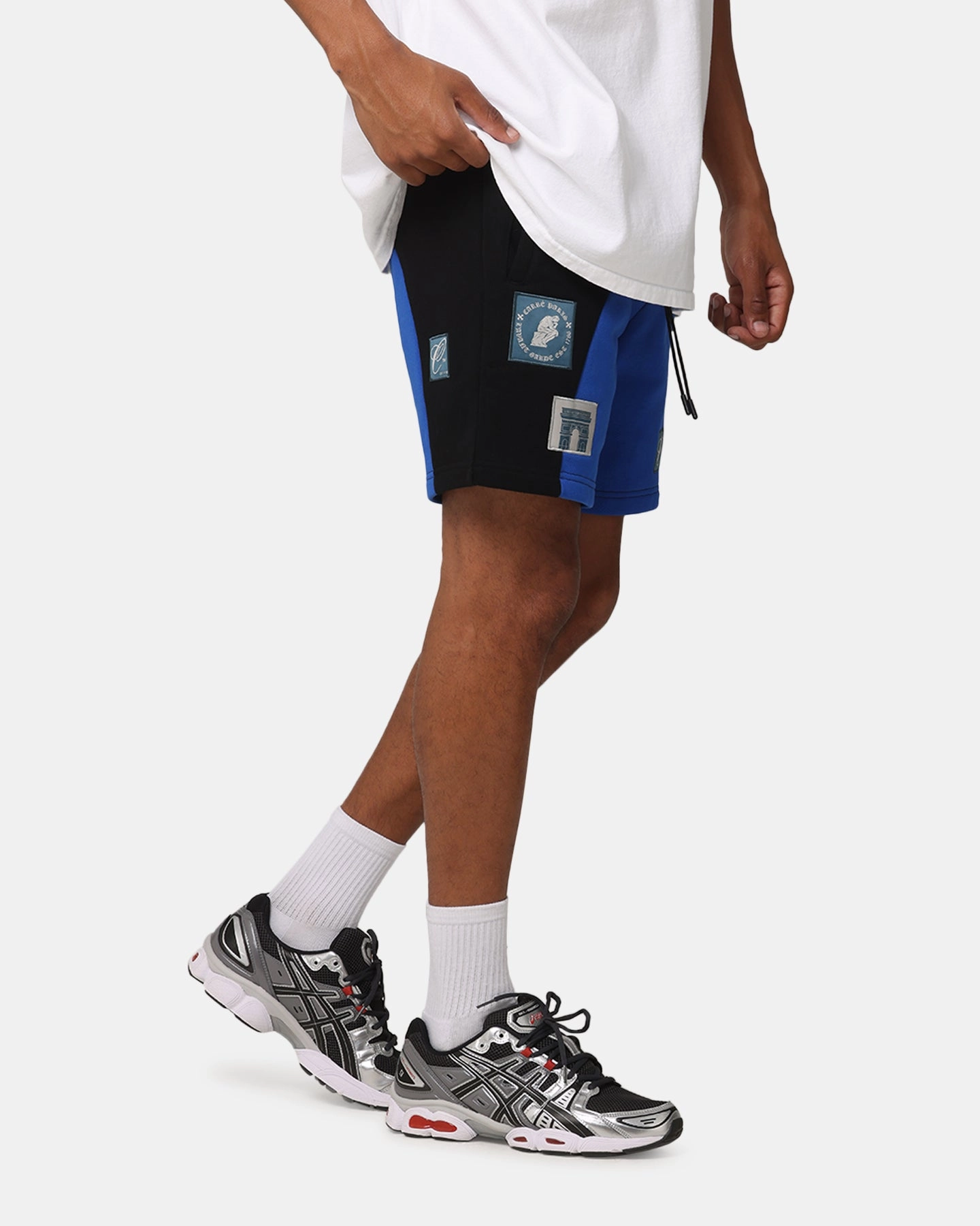 ReflectiveAccents Eye-catching Design Carre Avant Panel Shorts Black/Royal