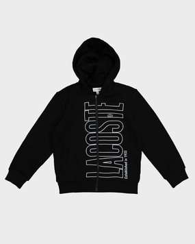 Discover Nail-polish Lacoste Kids' Active Print Zip Front Hoodie Black