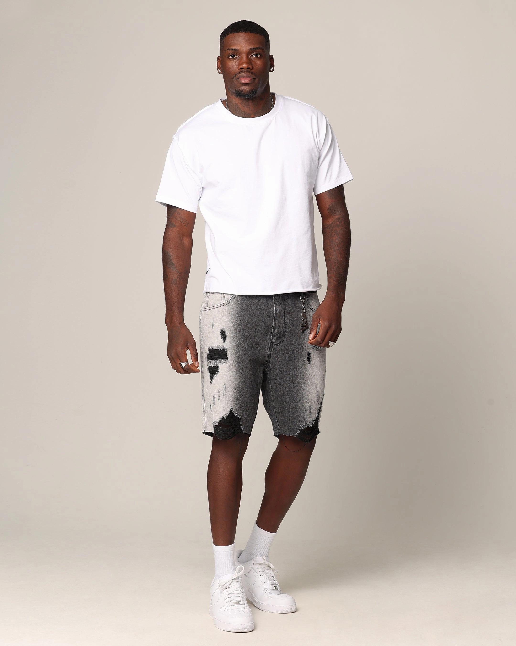 Athletic Comfort Baby shower gift Saint Morta Sidewinder Denim Shorts Black Wash