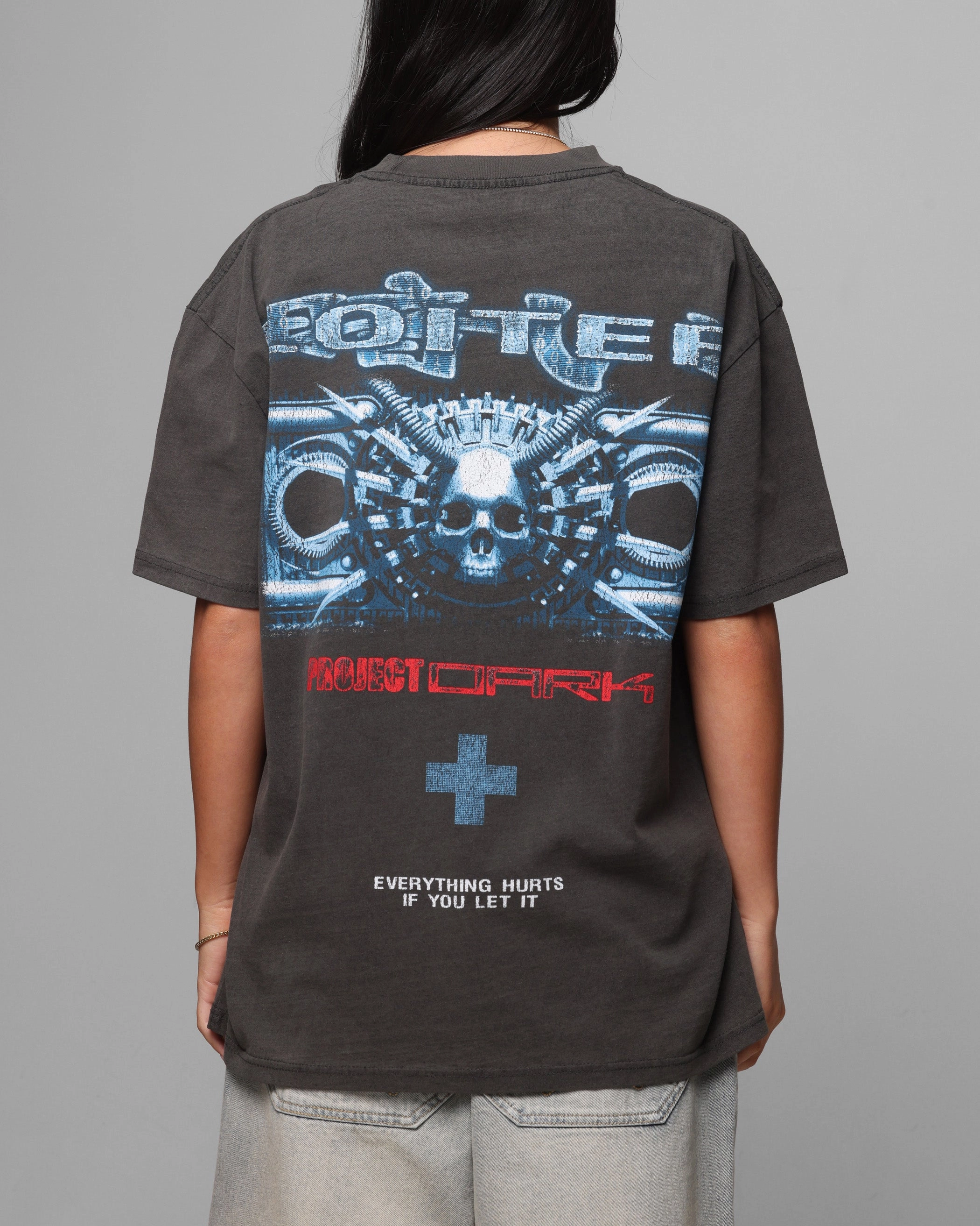 Loiter Project Dark Vintage T-Shirt Black Wash comfortable option Smooth Flatlock Stitching