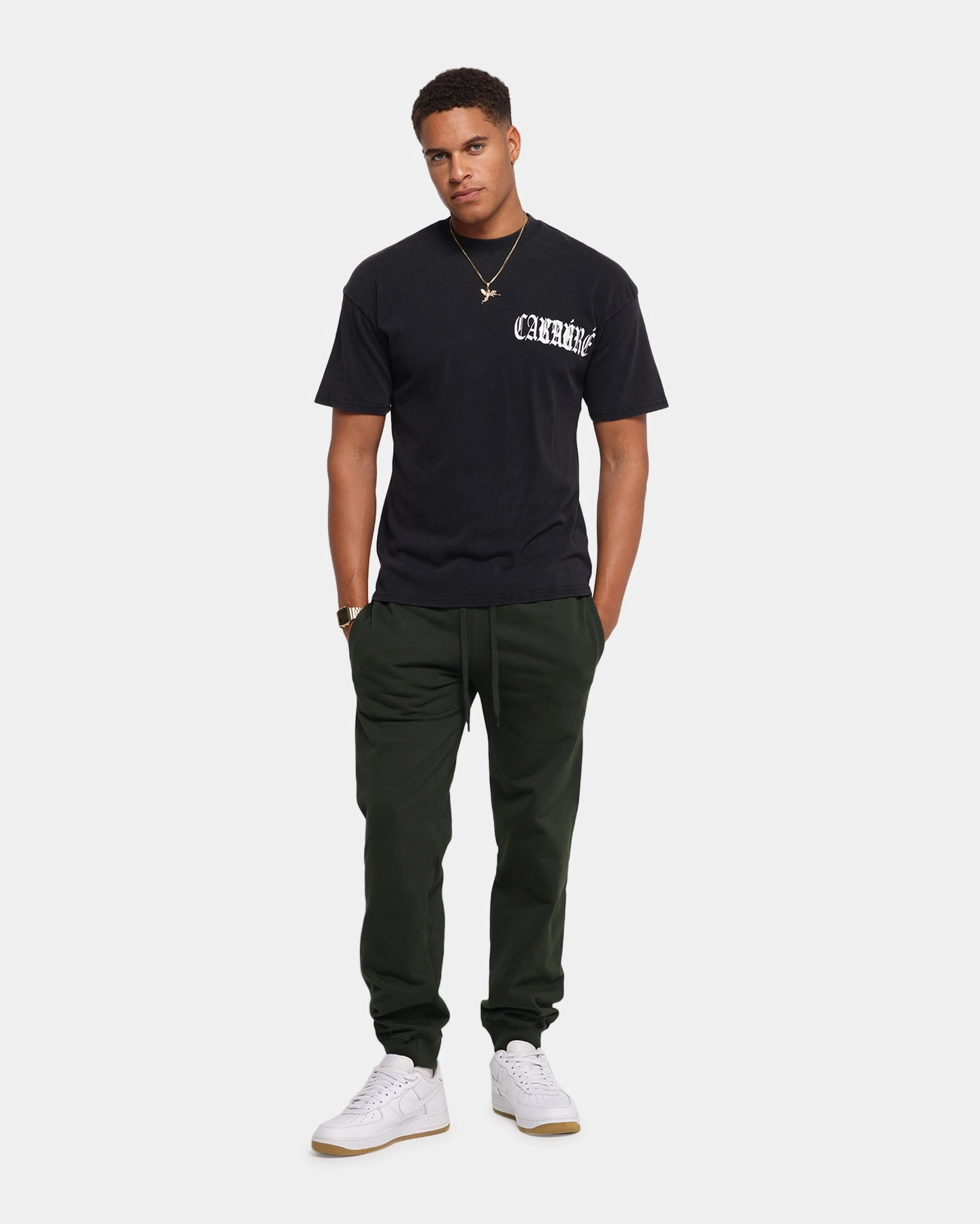 Non Restrictive Cut Carr?? Blanc Sweatpants Dark Green