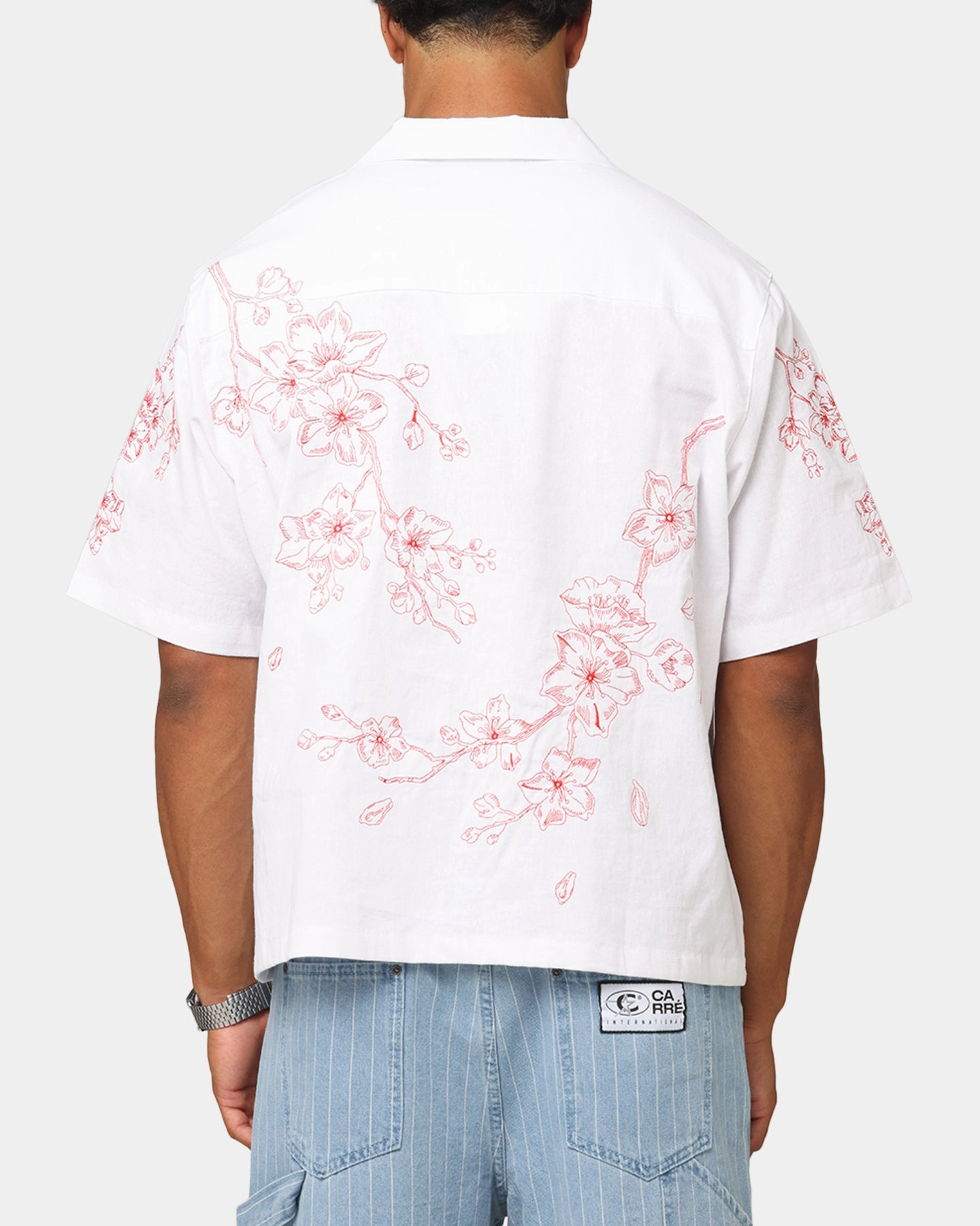 Gym Companion Carre Blossom Button Up Shirt White/Red