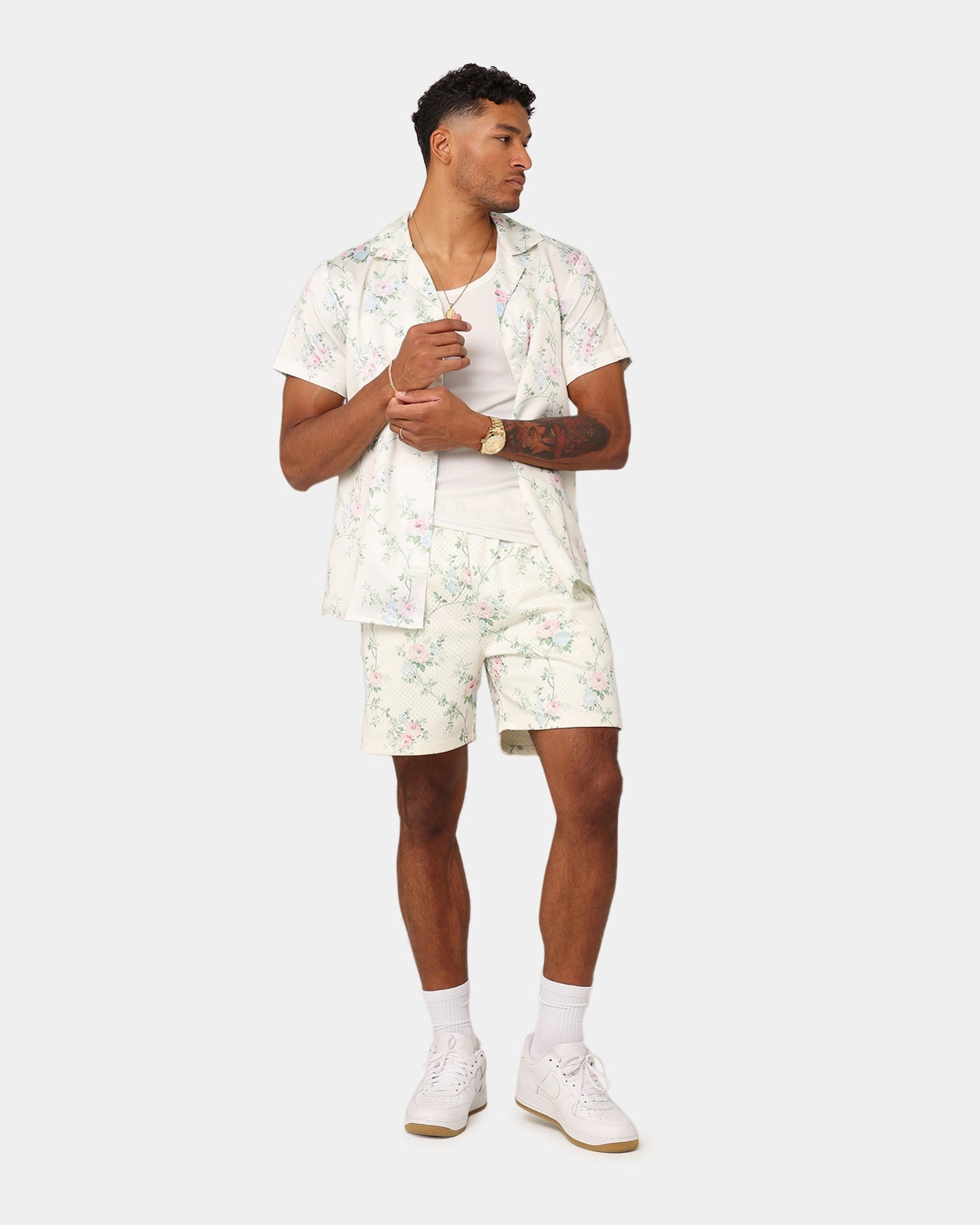 NoChafeFinish Durable Hemming XXIII Anthony Mesh Shorts Cream/Blue/Pink