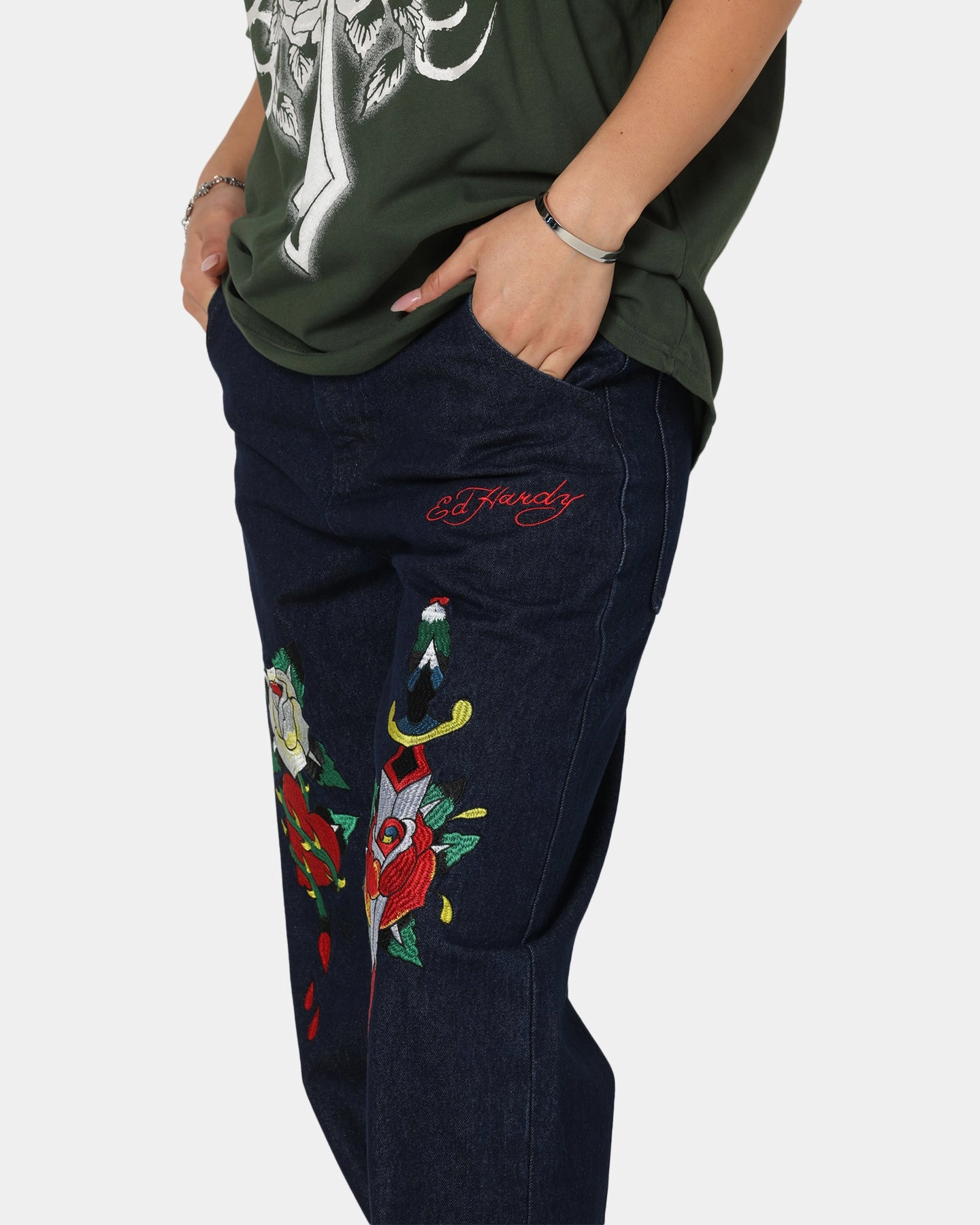 Ed Hardy Once Wounded Jeans Dark Indigo Shape Retention