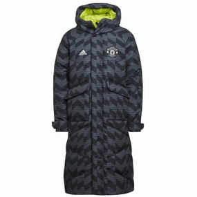 AntiOdor Technology Manchester United padded down long jacket 2023 - Adidas