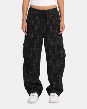 Durable Twill XXIII Boucle Tweed Cargo Pants Black