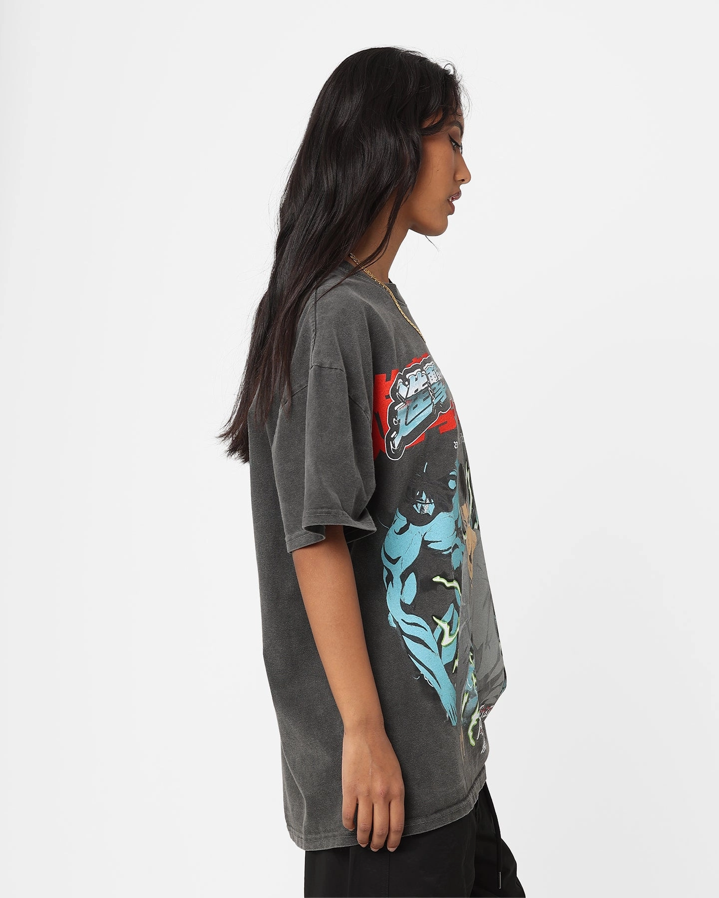 Chic Look Goat Crew X Attack On Titan Attack Titan Vintage Heavyweight T-Shirt Black Wash