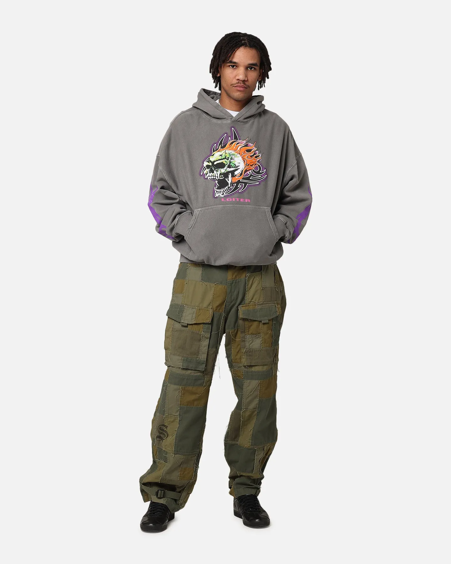 Loiter Rip N Dip Hoodie Washed Charcoal Lose