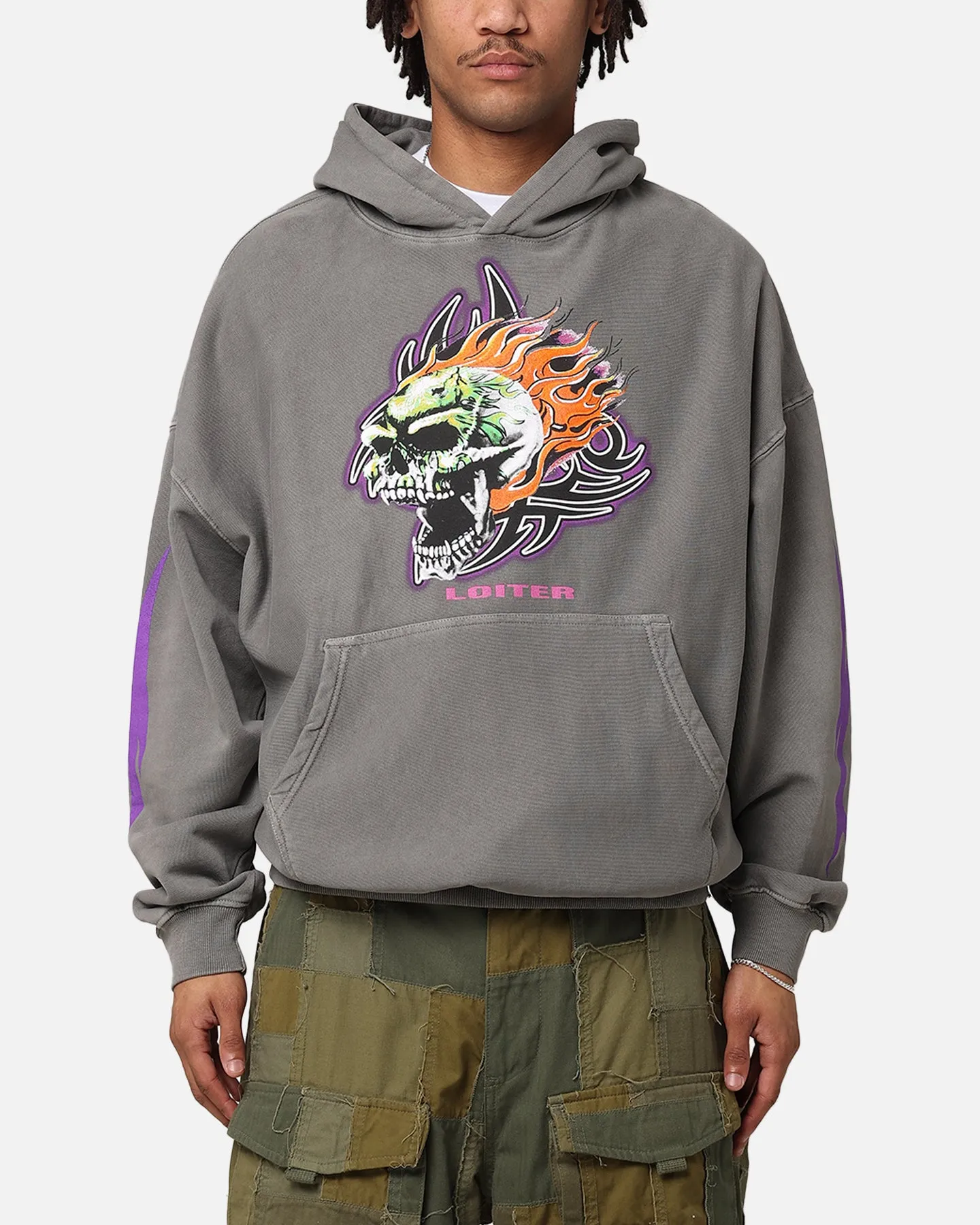 Loiter Rip N Dip Hoodie Washed Charcoal Period Rugged Layering