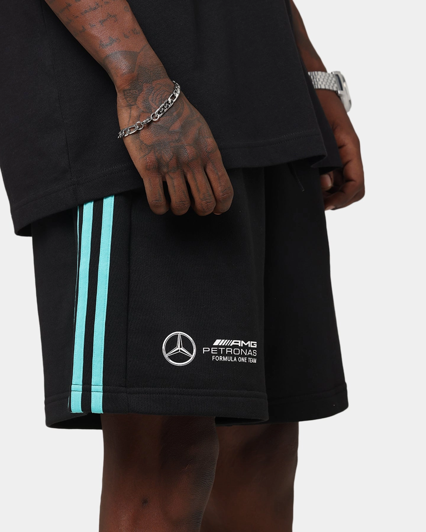 Compression Lining Ergonomic Curved Seams adidas x Mercedes-AMG PETRONAS Formula One F1 DNA Shorts Black/White