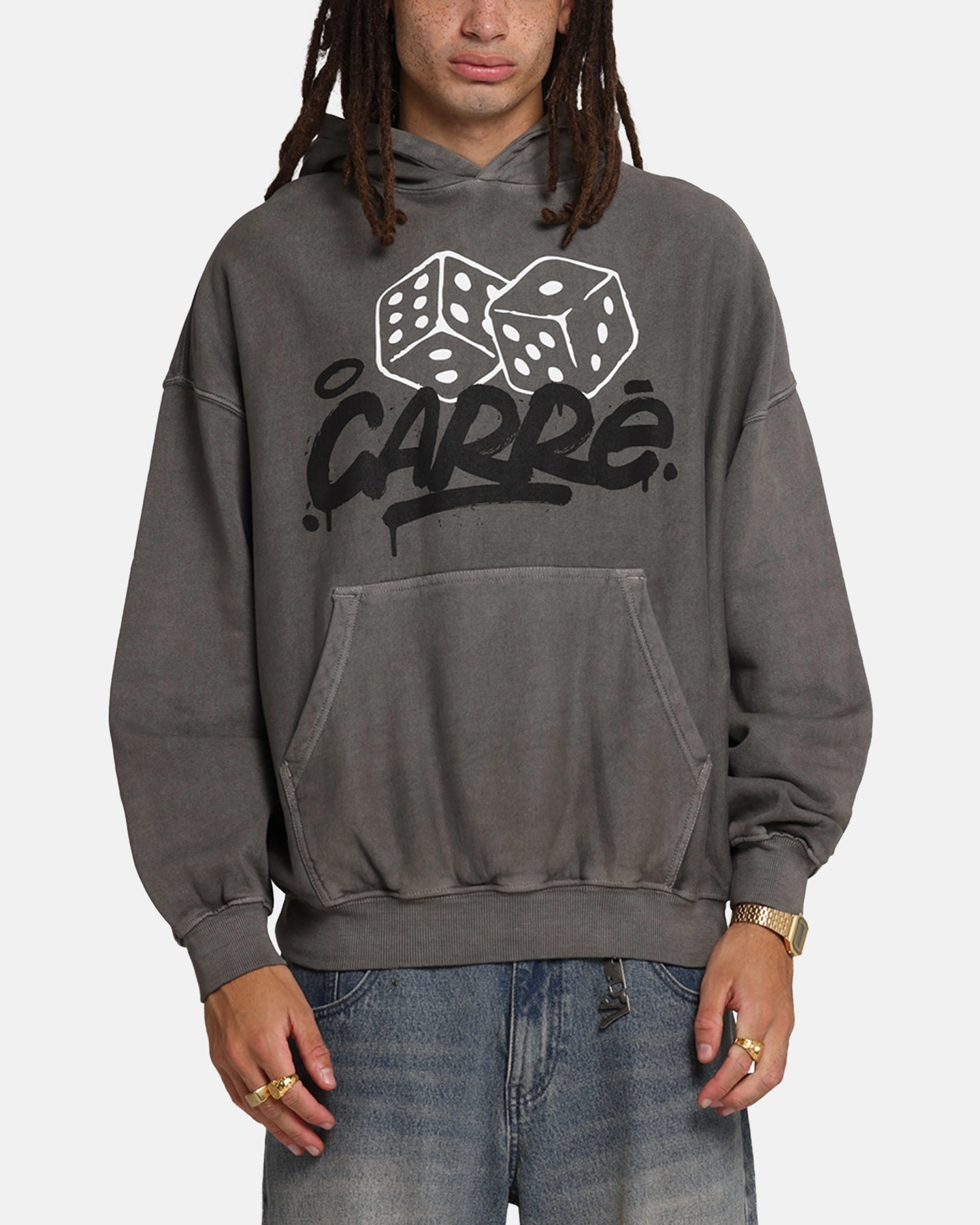 Carre Players Choice Hoodie Washed Charcoal Neutral palette Chest pocket
