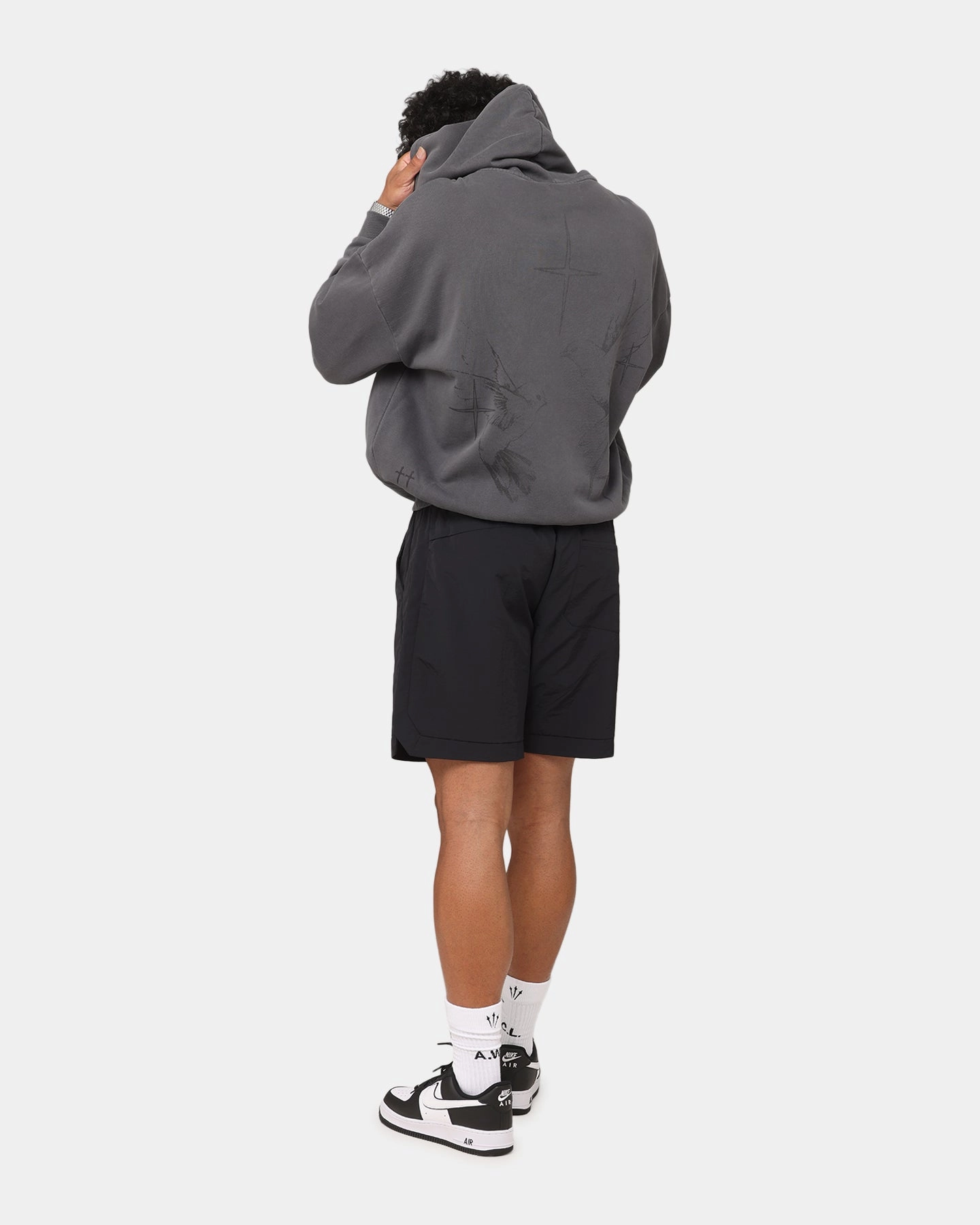 Saint Morta Destiny Rising Boxy Hoodie Washed Black City Sense