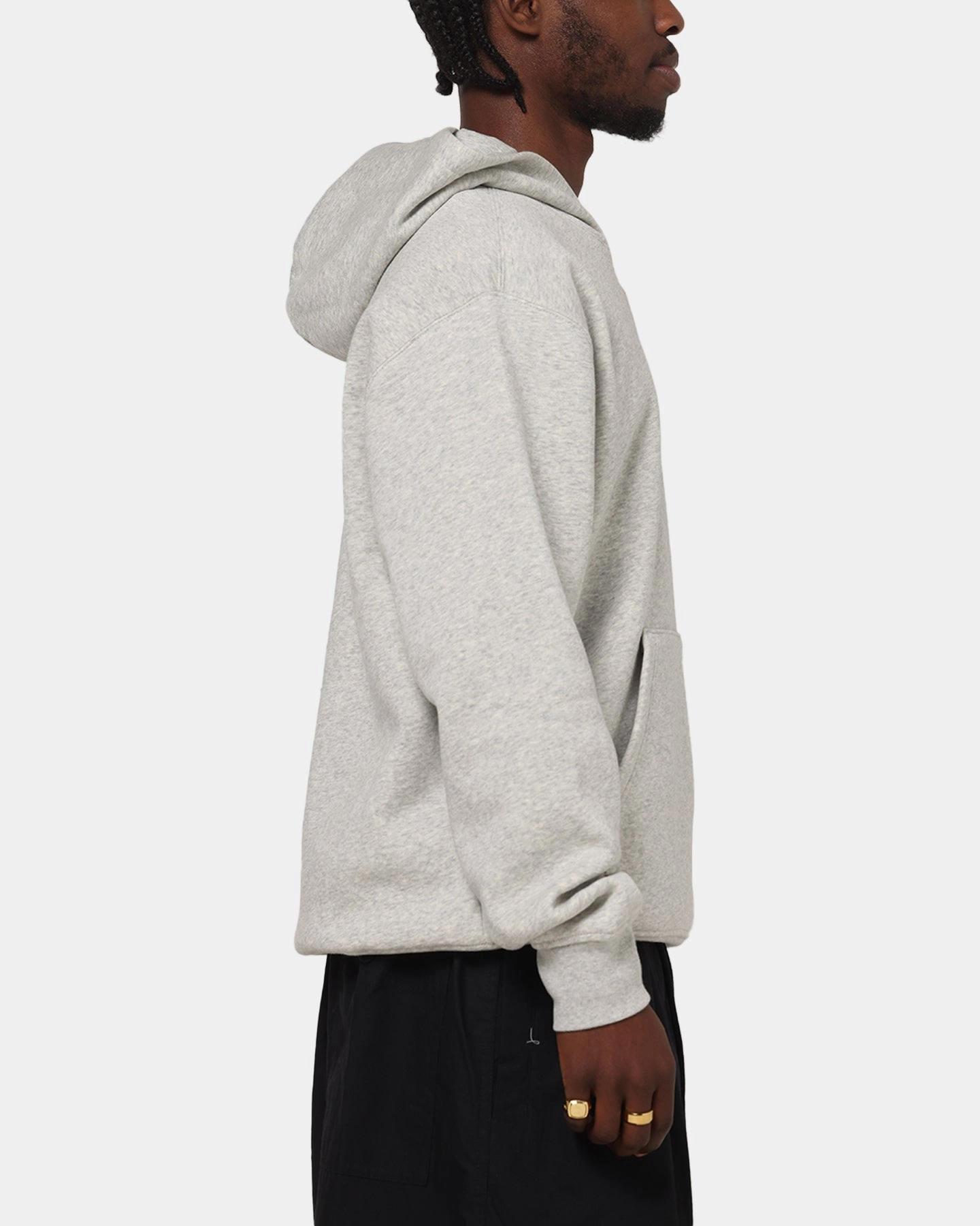 Jordan Brooklyn Fleece Pullover Hoodie Grey Heather/White Style Sense Fluffy look