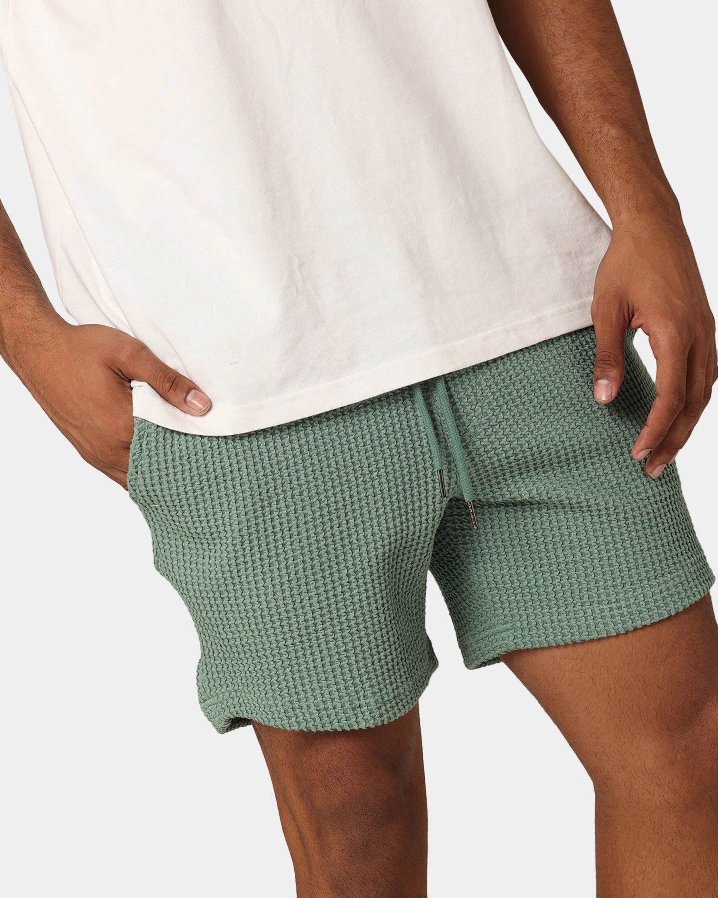 XXIII Ozzy Waffle Shorts Sage Ultra Soft Waistband light feel