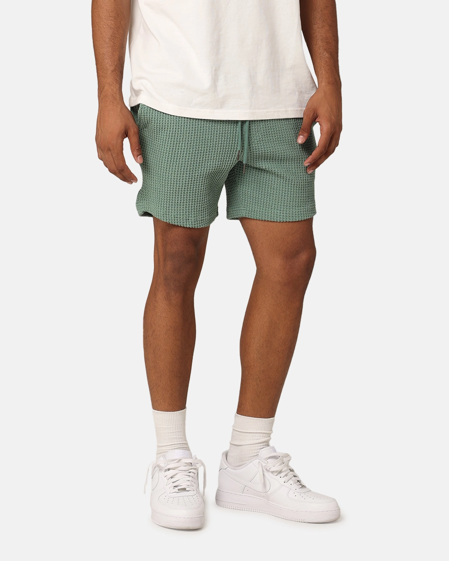XXIII Ozzy Waffle Shorts Sage Printed design