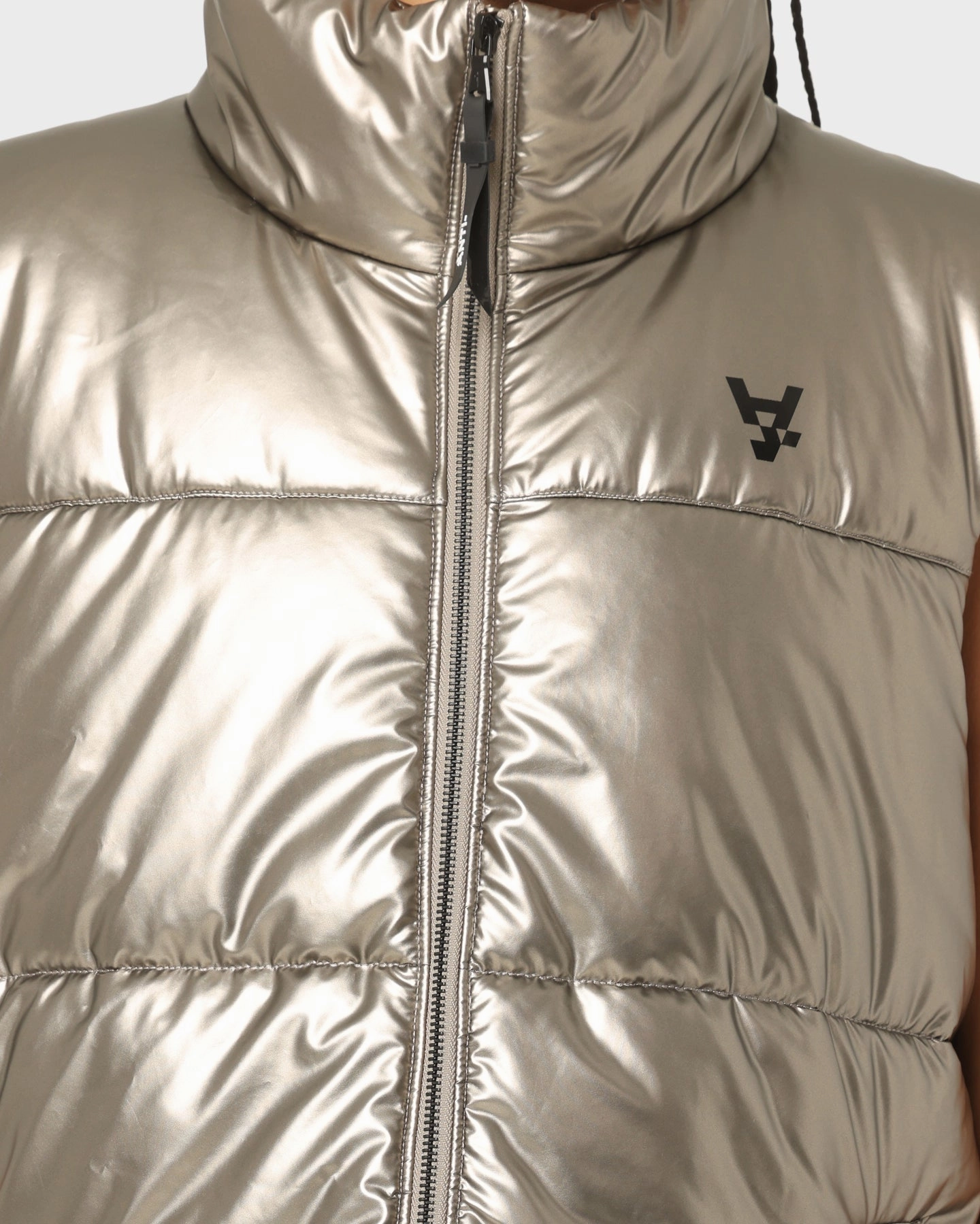 Preppy Cold-Weather Comfort The Anti Order Anti Joy Puffer Vest Pewter