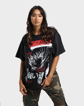 Cross Grain Knit Goat Crew Korea T-Shirt Black Wash