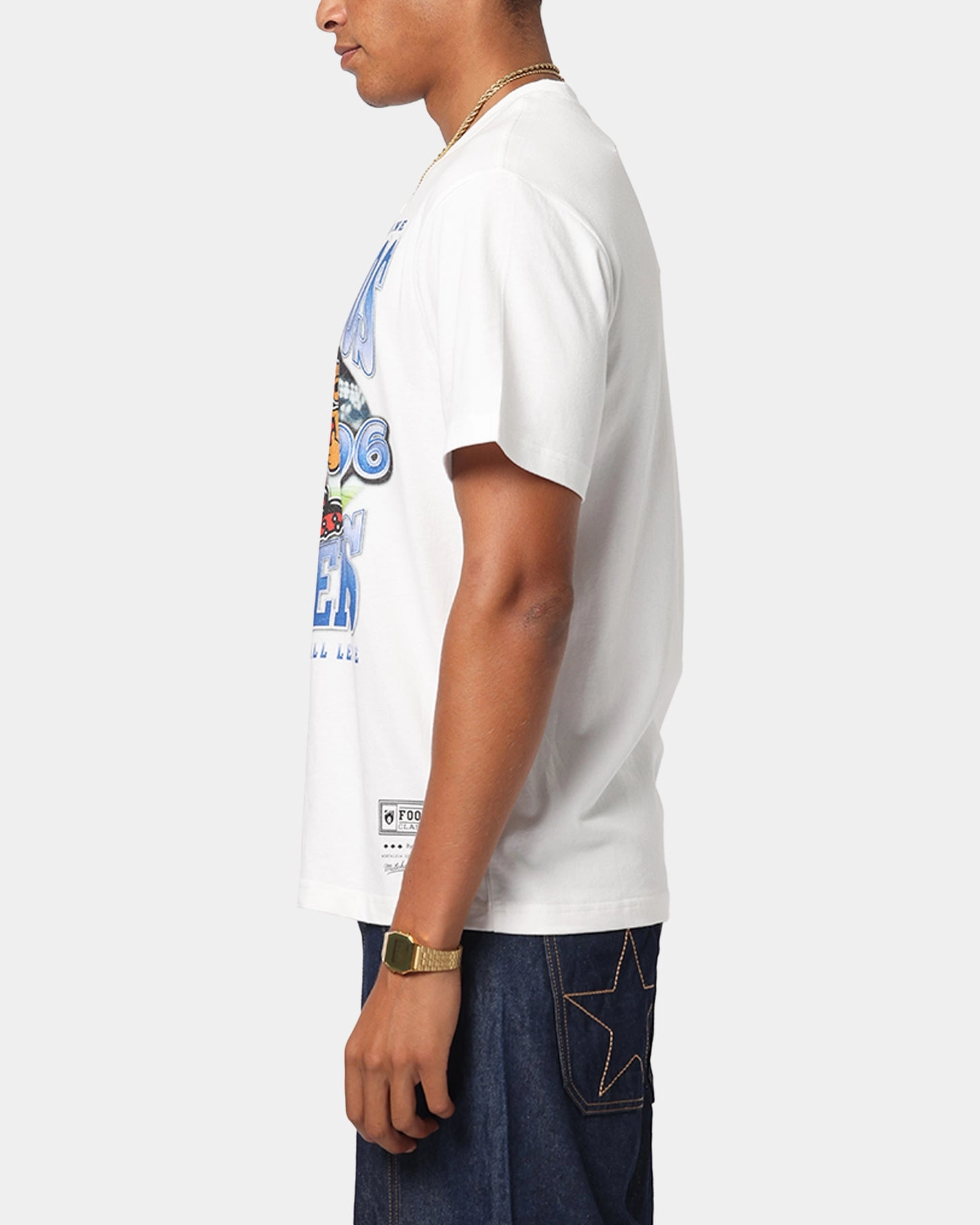 Mitchell & Ness North Melbourne Kangaroos Mascot T-Shirt Vintage White OversizedSilhouette