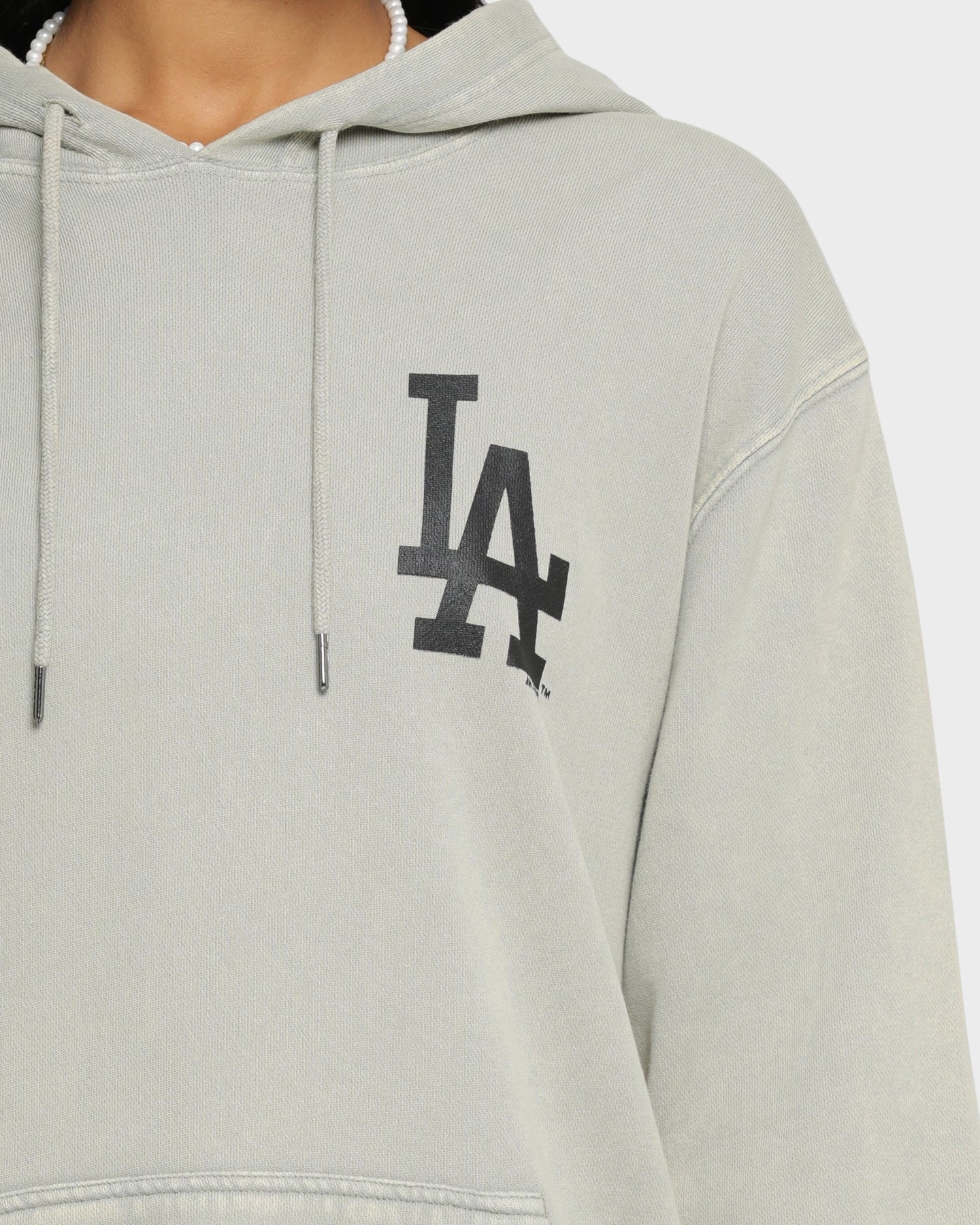 Majestic Athletic Los Angeles Dodgers Duke Washed Hoodie Snow Wash Pale Attention Ergonomic Paneling