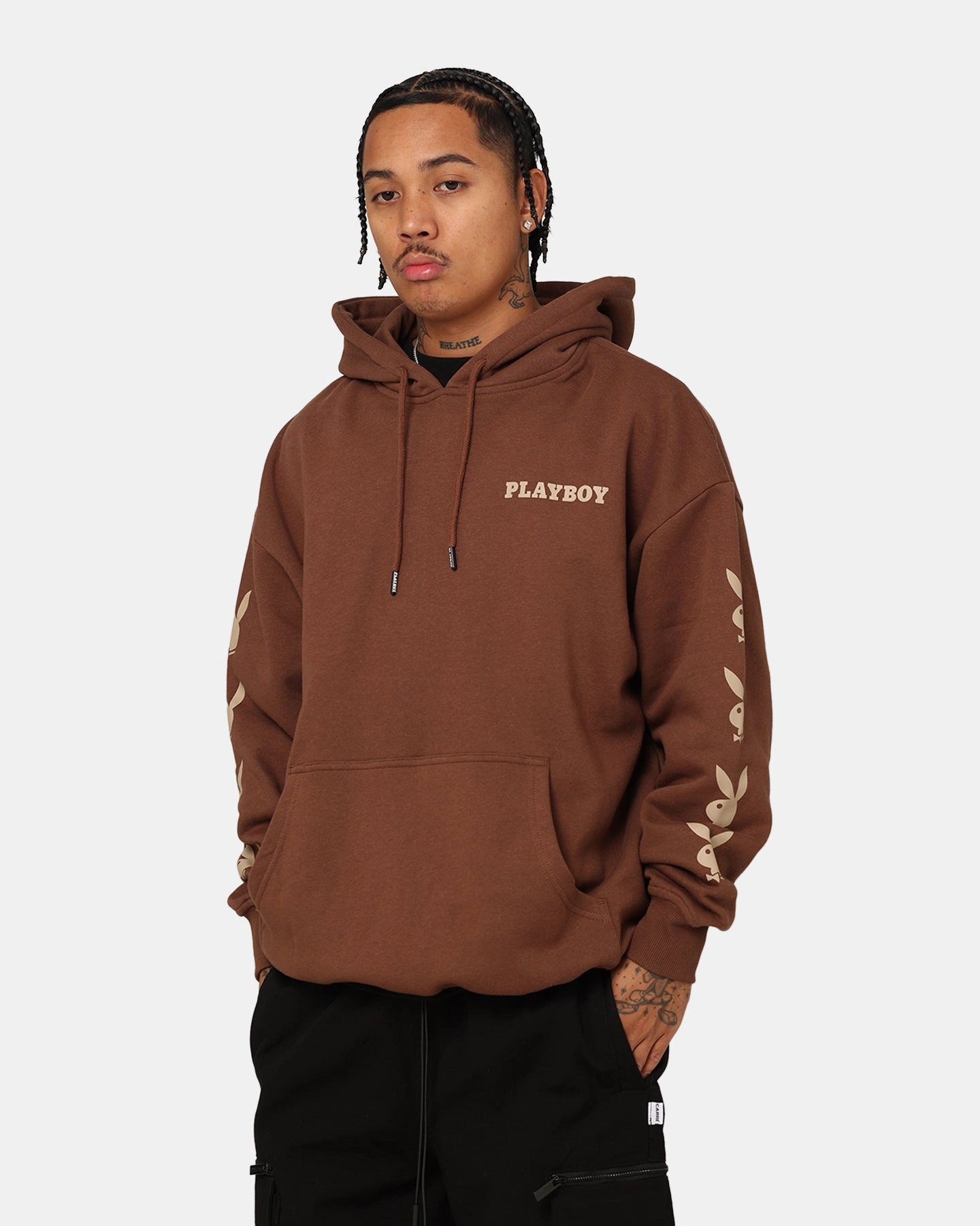 Playboy Side Bunny Stack Hoodie Brown sailors