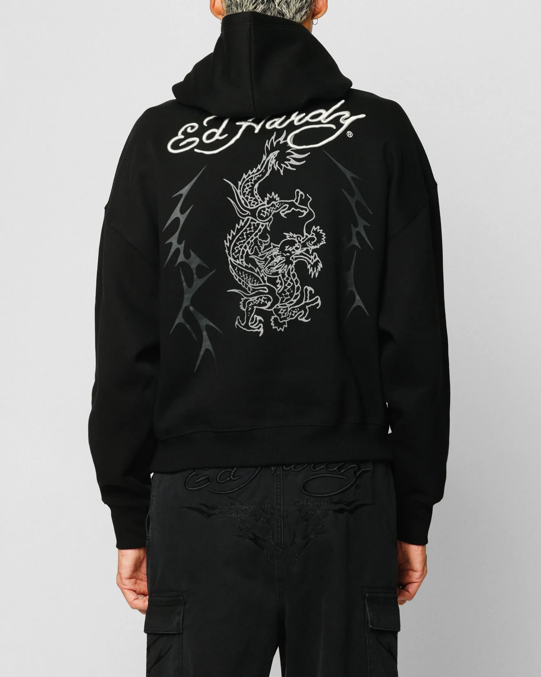 Ed Hardy Electric Hoodie Black Breathable mesh lining