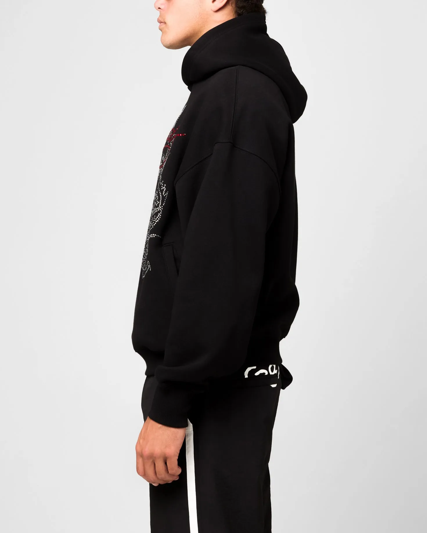 Ed Hardy Rhinestone Dragon Hoodie Black Minimal Utility Possibility