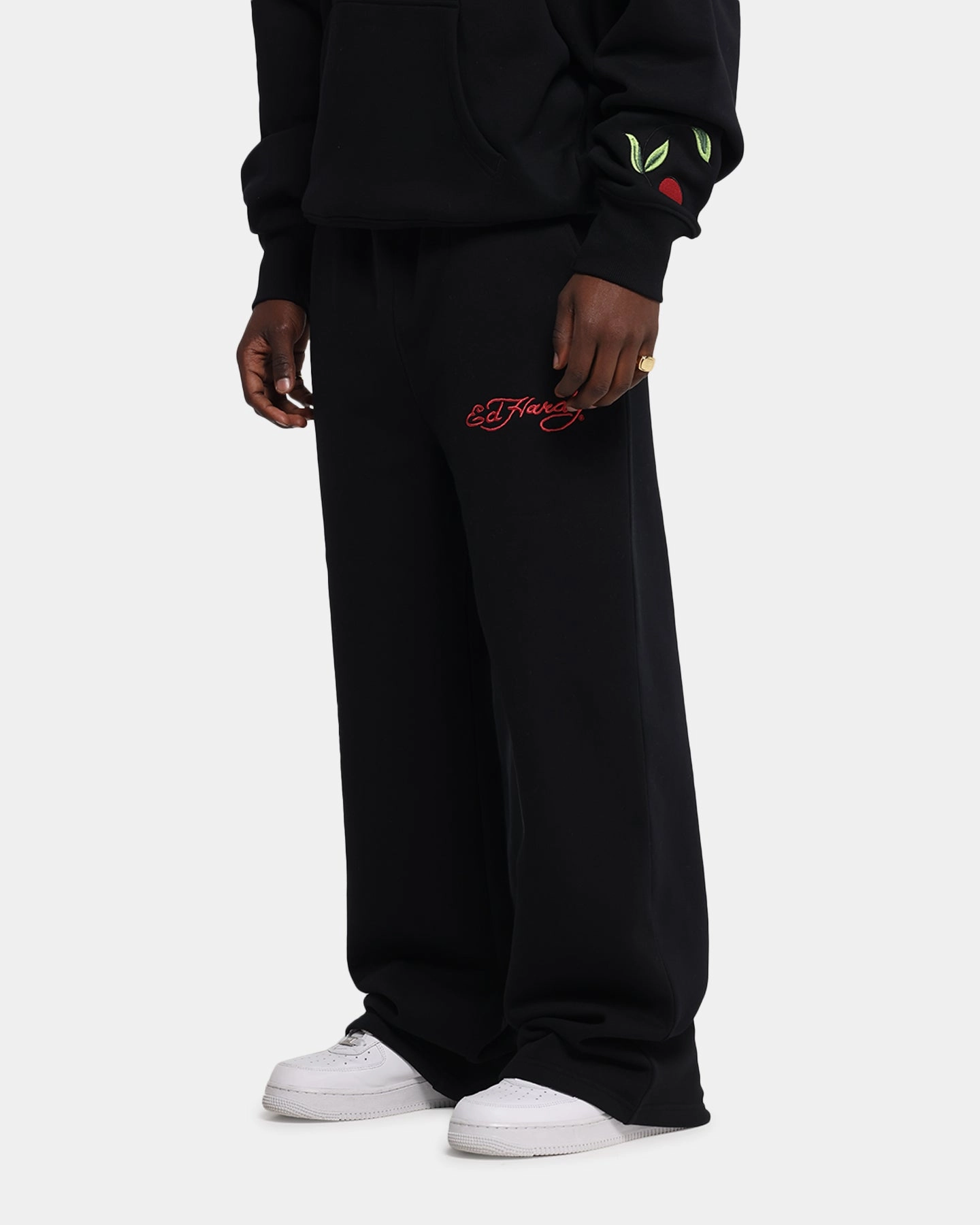 Ed Hardy Cherry Trackpants Black Versatile Waist FlexibleMobility