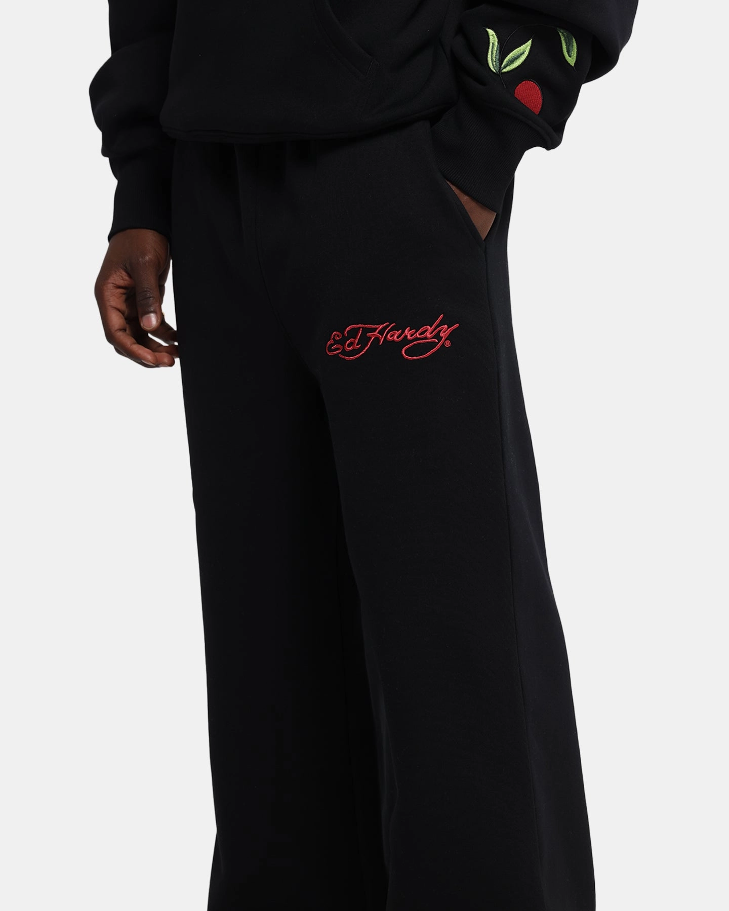 BreathableFabric Ed Hardy Cherry Trackpants Black
