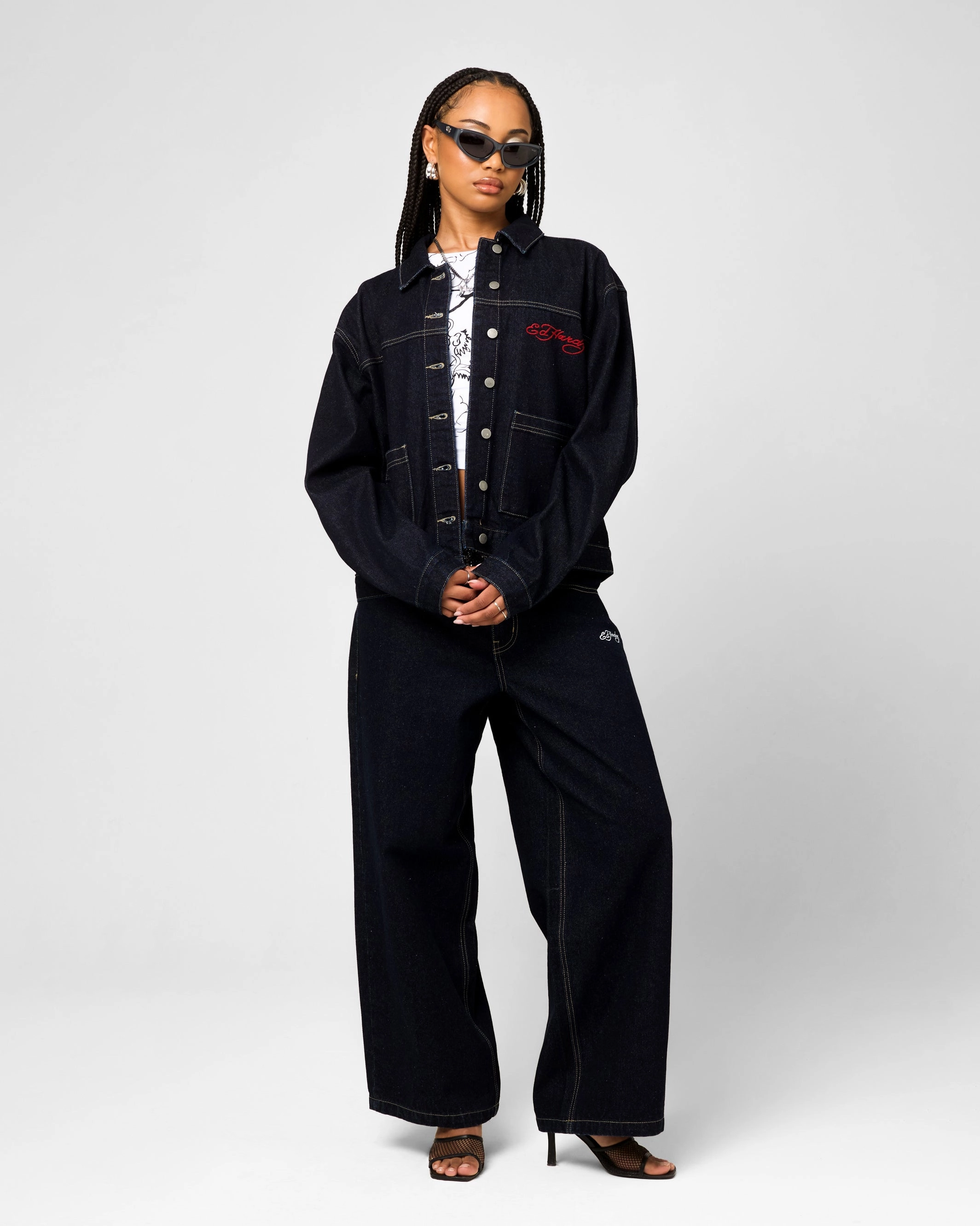 Motivate Ed Hardy Coach Denim Jacket Raw Indigo