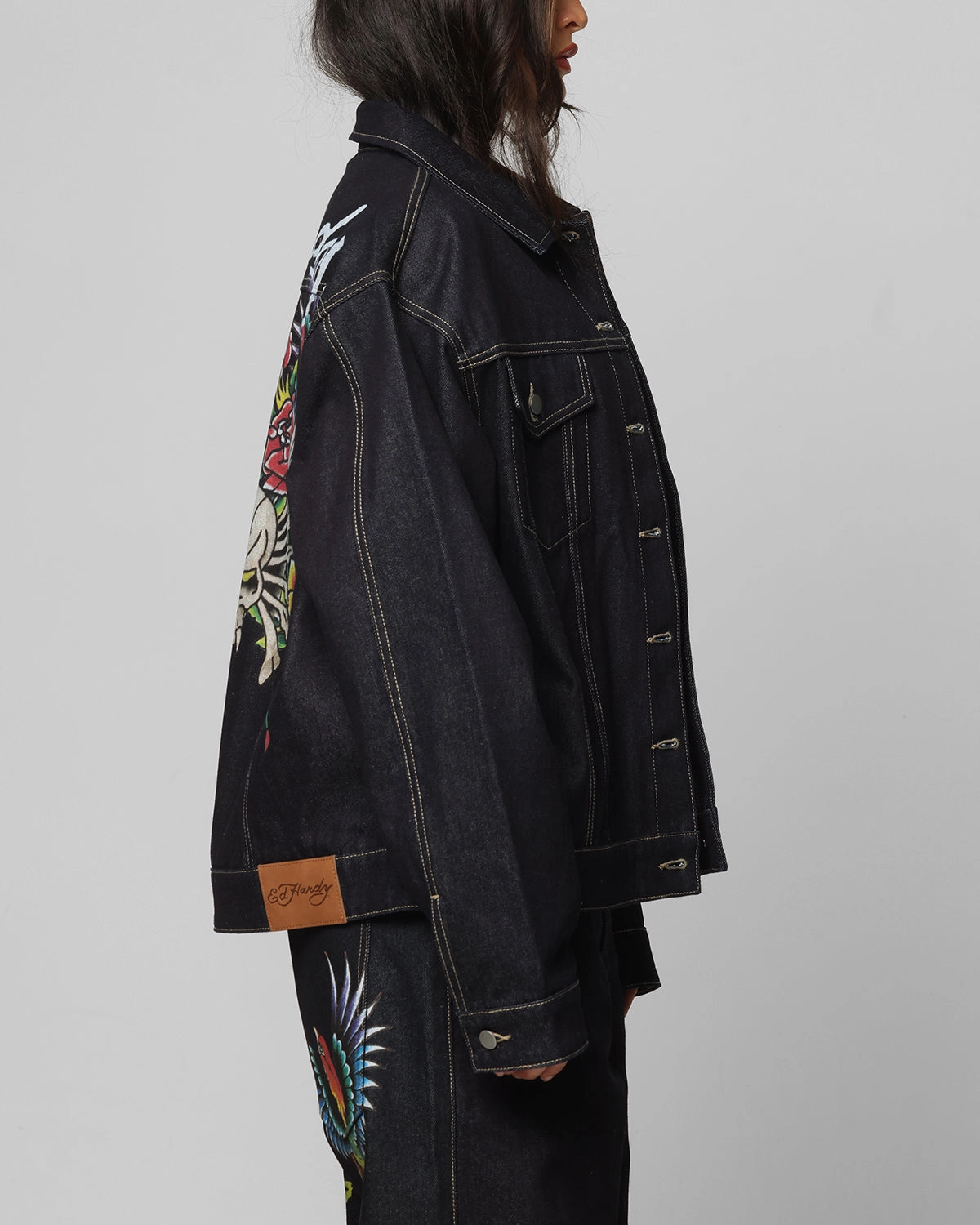 Ed Hardy Denim Jacket Raw Indigo Perseverance campers