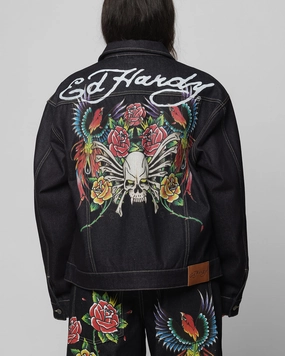 Ed Hardy Denim Jacket Raw Indigo Paper