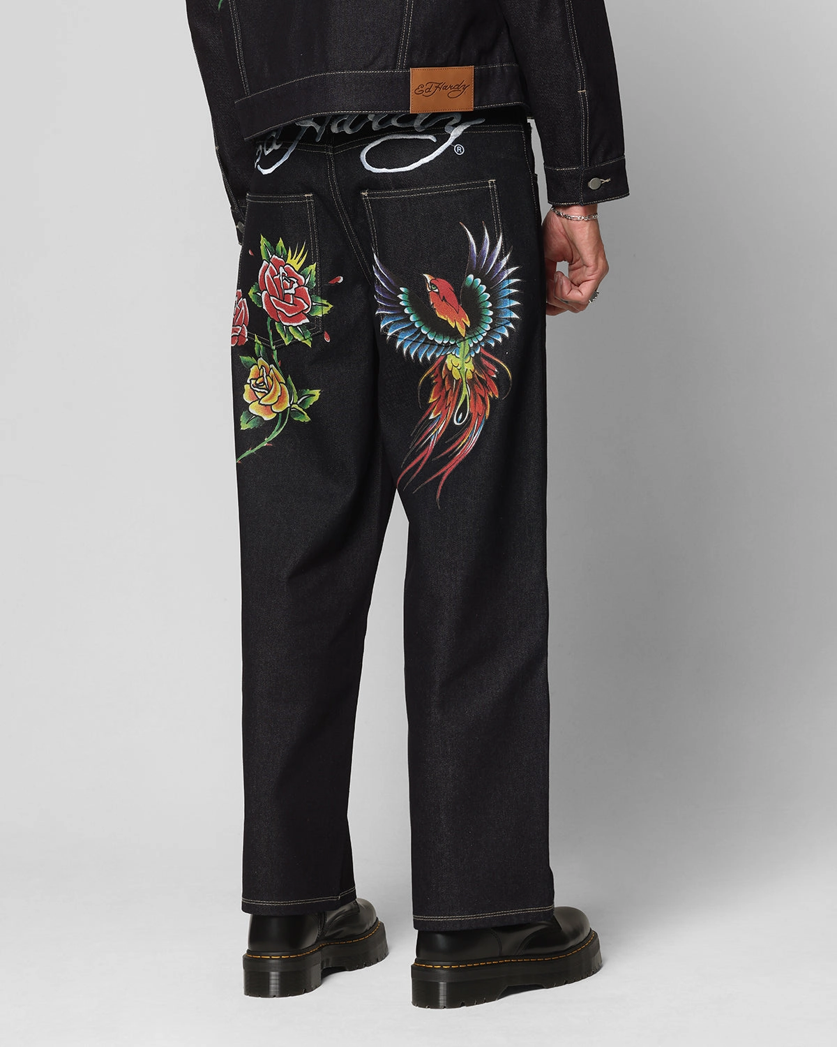 Refined fit Detachable belt Ed Hardy Denim Jeans Raw Indigo