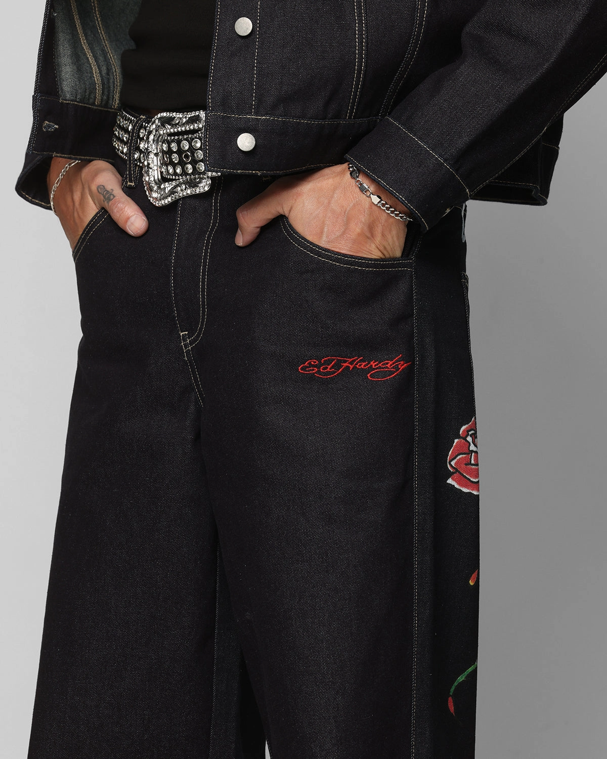 Ed Hardy Denim Jeans Raw Indigo Street Inspired Sustainable Fabric