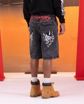 Ed Hardy Devil Jorts Black Fashion Staple