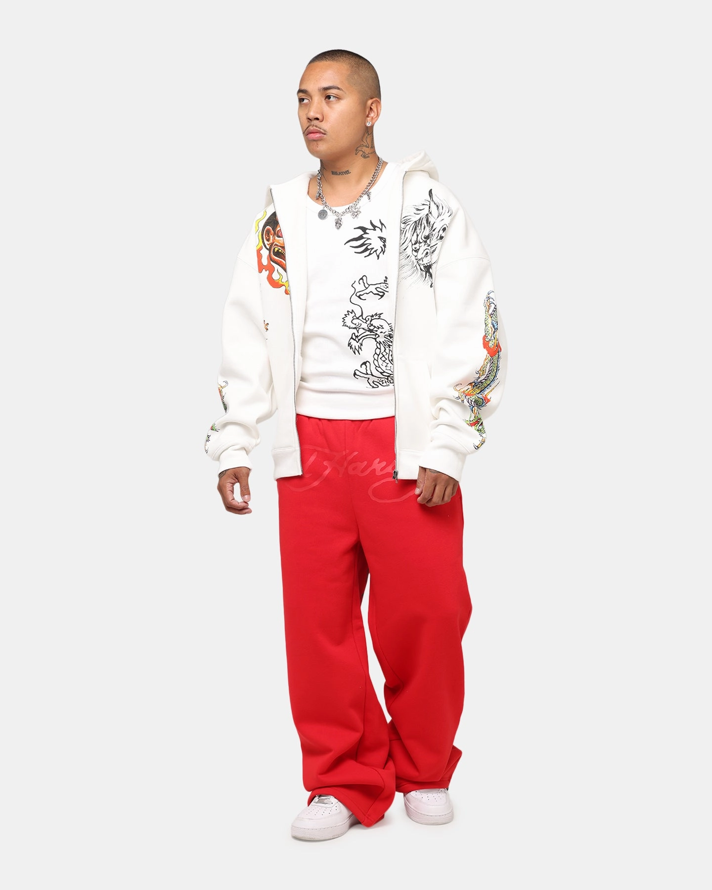Ed Hardy Dragon Trackpants Red Casual Vibes
