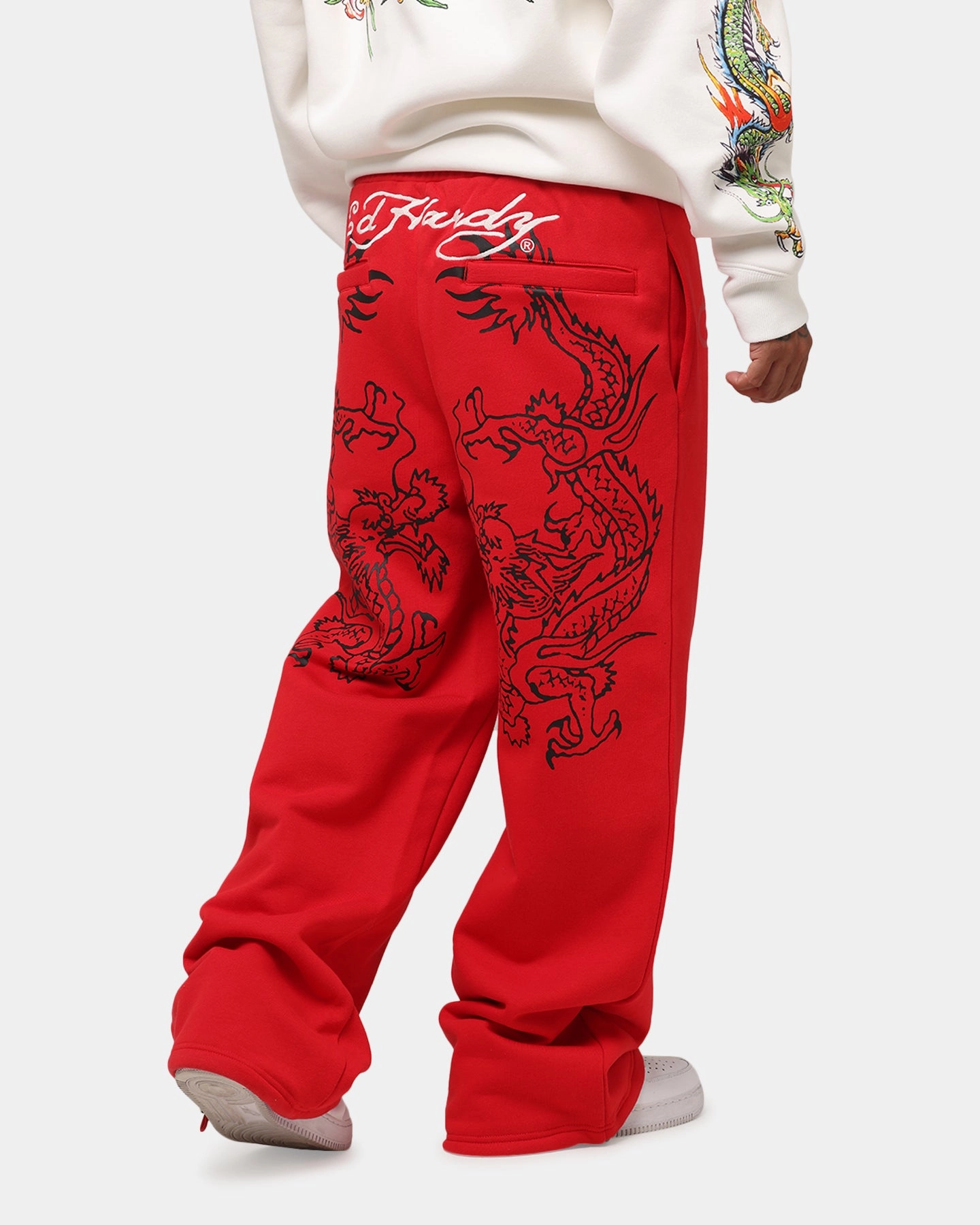Ed Hardy Dragon Trackpants Red Core Style Flattering Shape
