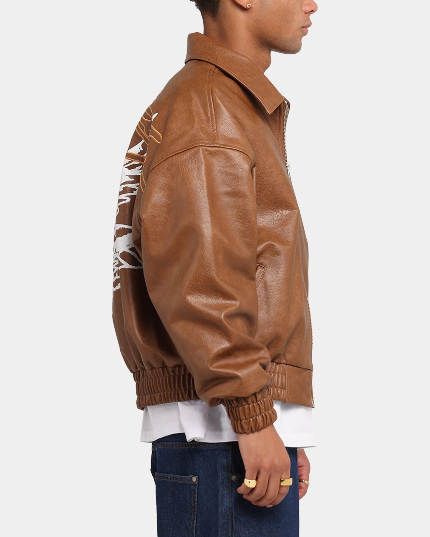 Dance Shock Absorbent Padding Ed Hardy Eagle Jacket Brown