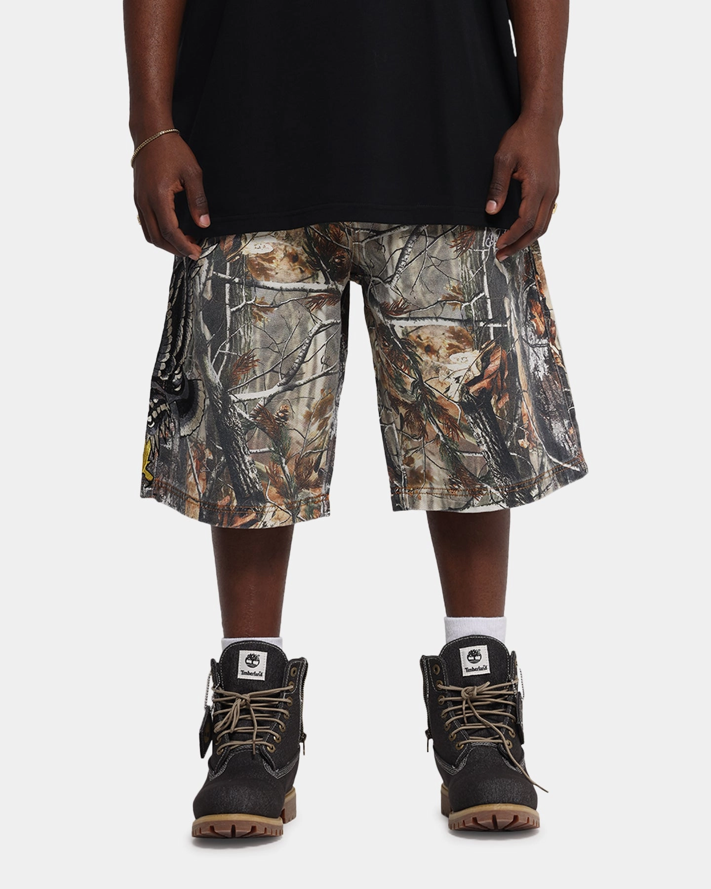 OdorResistantFinish Bootcut shape Ed Hardy Eagle Jorts Real Tree Camo