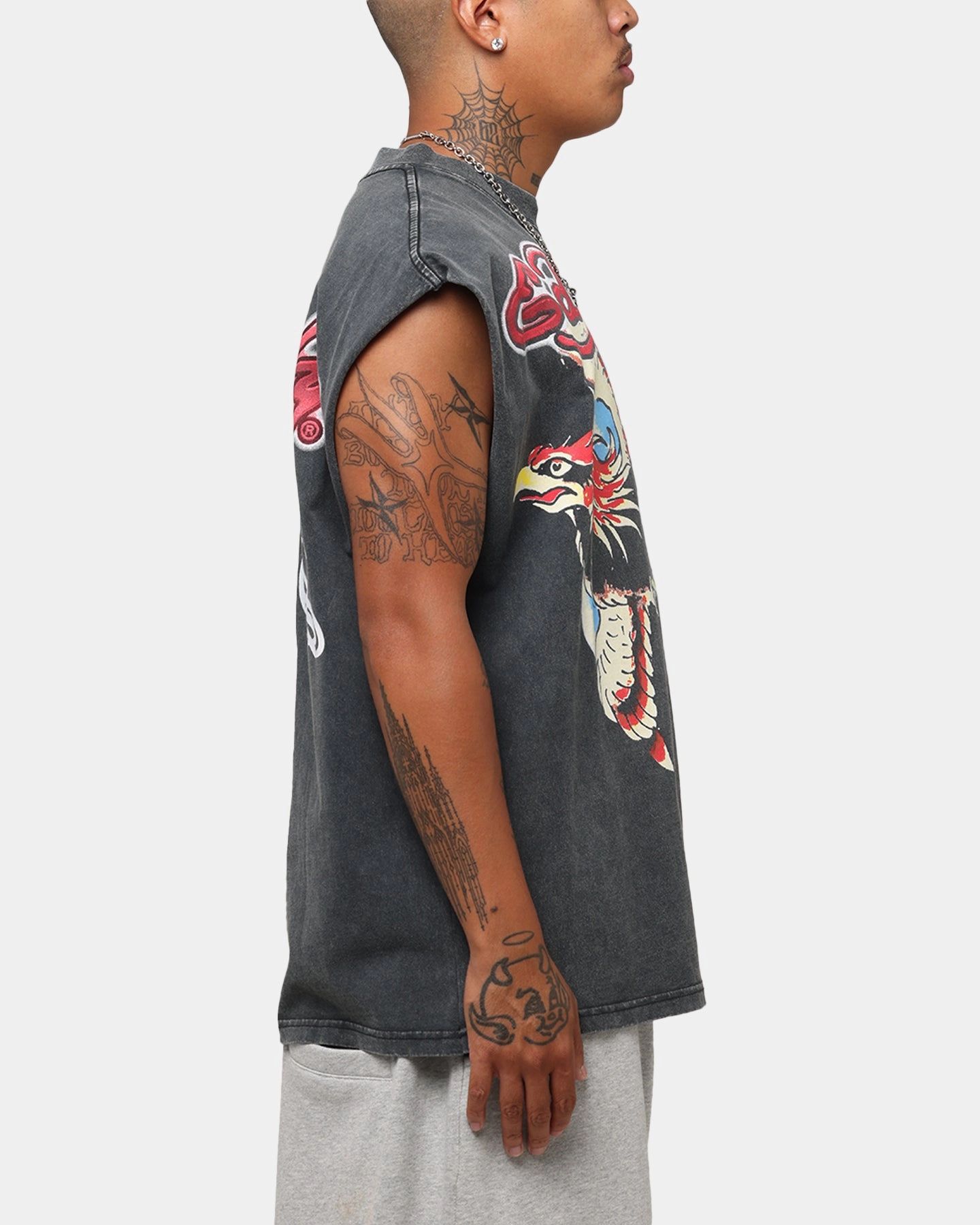 Ed Hardy Eagle Motor Muscle T-Shirt Black Breathable Style warm weather