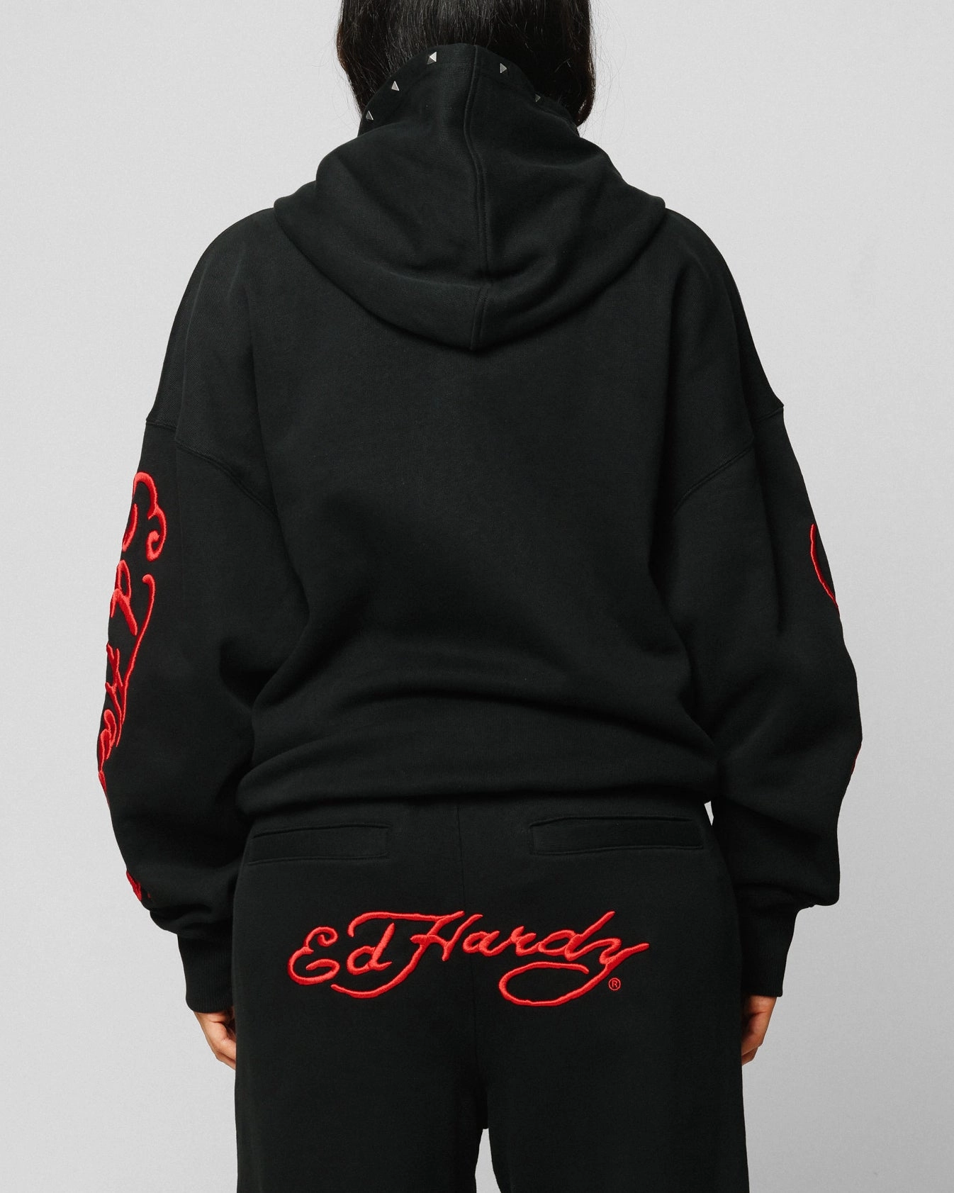 Flatlock Seam Finish Ed Hardy Ed Hardy Hoodie Black