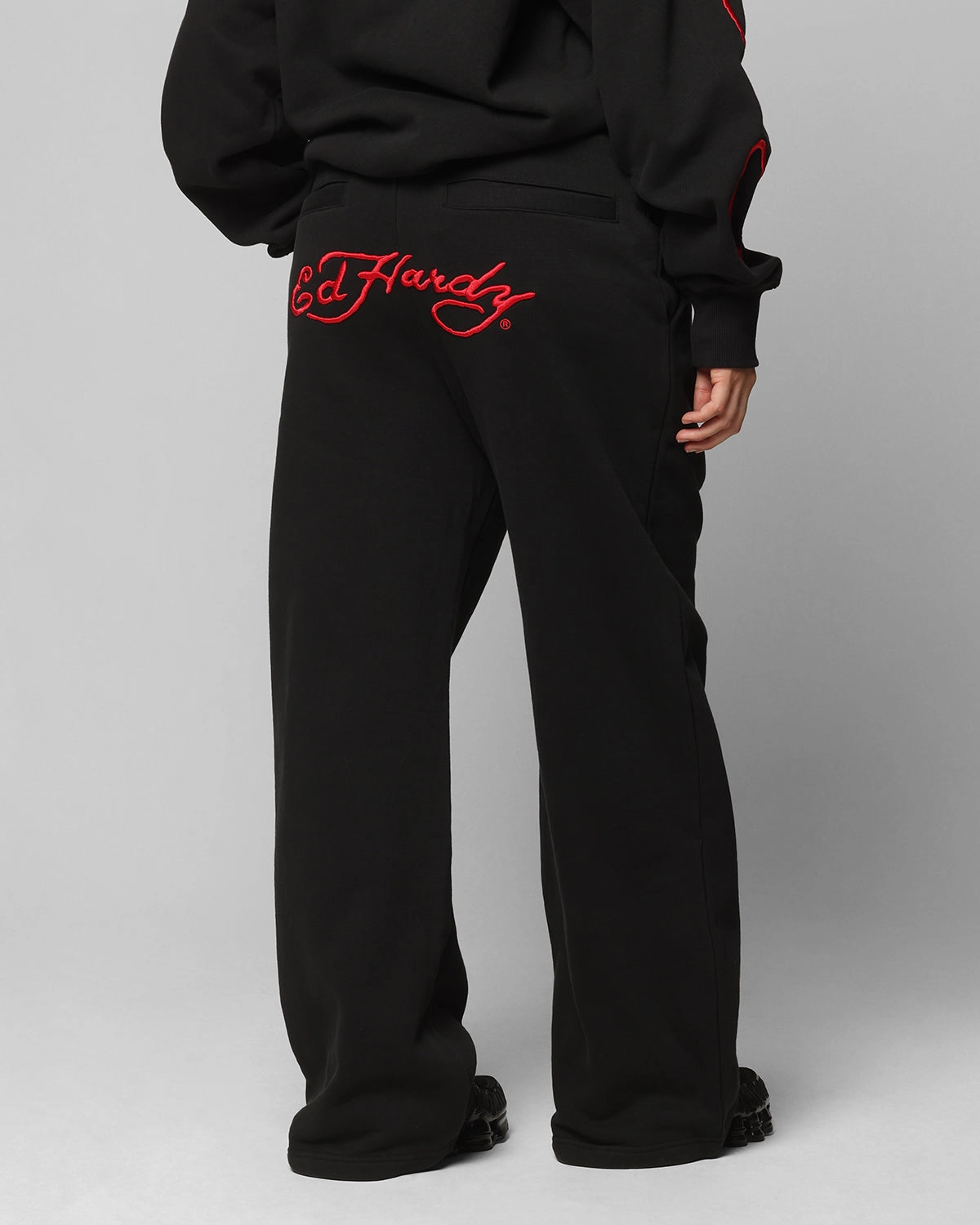 Ed Hardy Ed Hardy Track Pants Black Slip Resistant Timeless Design