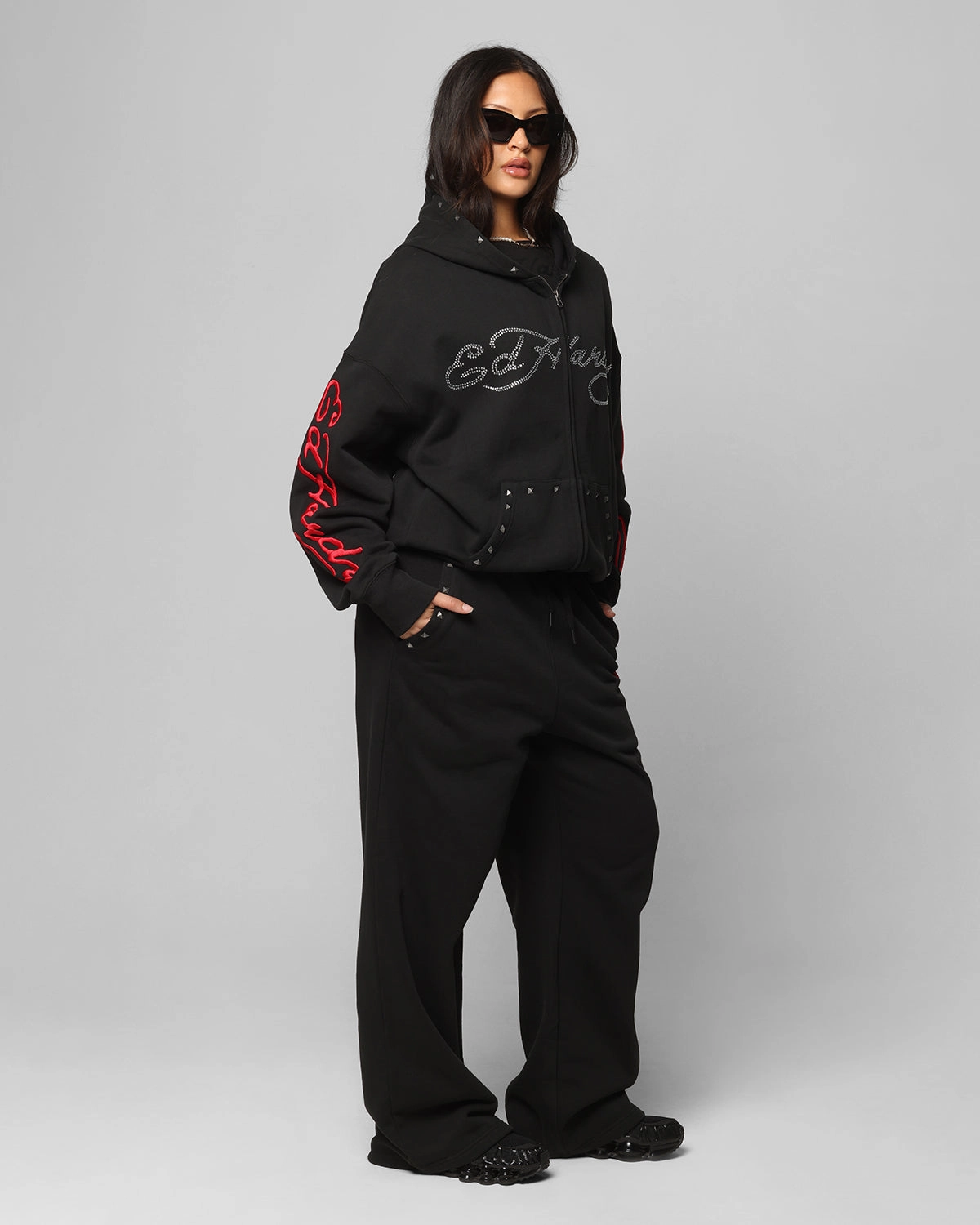 Cozy And Stylish Breathable fabric Ed Hardy Ed Hardy Track Pants Black