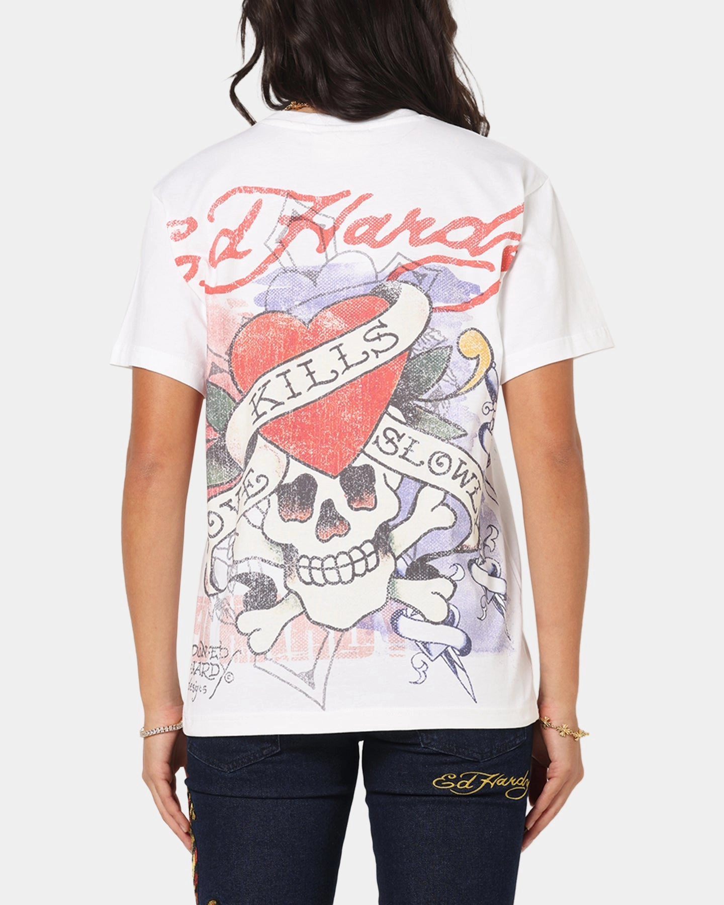 Seasonal Look Ed Hardy Love Kills Slowly Vintage T-Shirt White