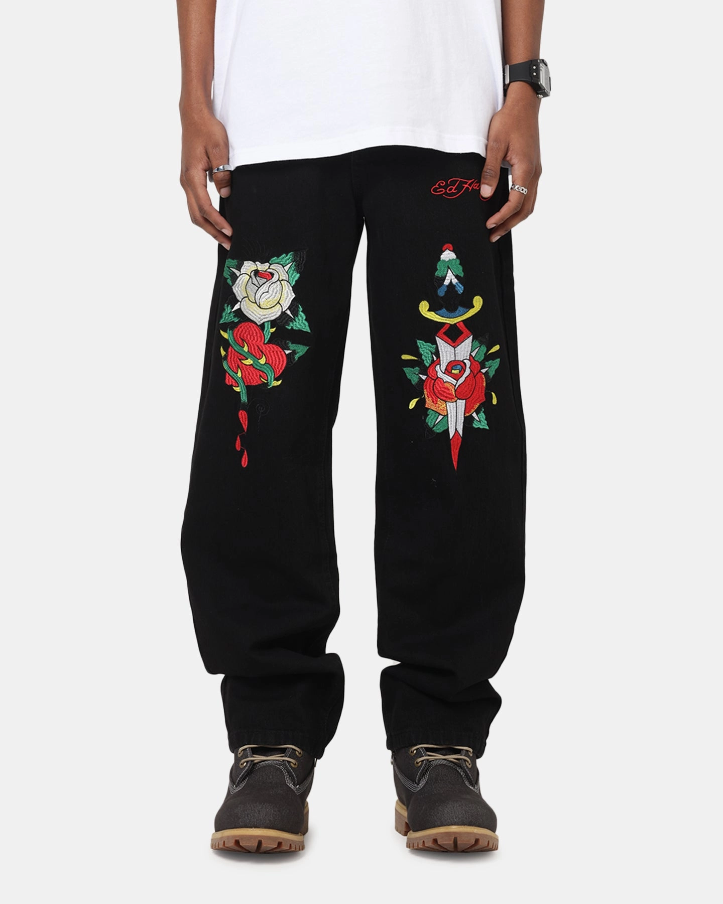 Ed Hardy Once Wounded Jeans Black Clean Cut