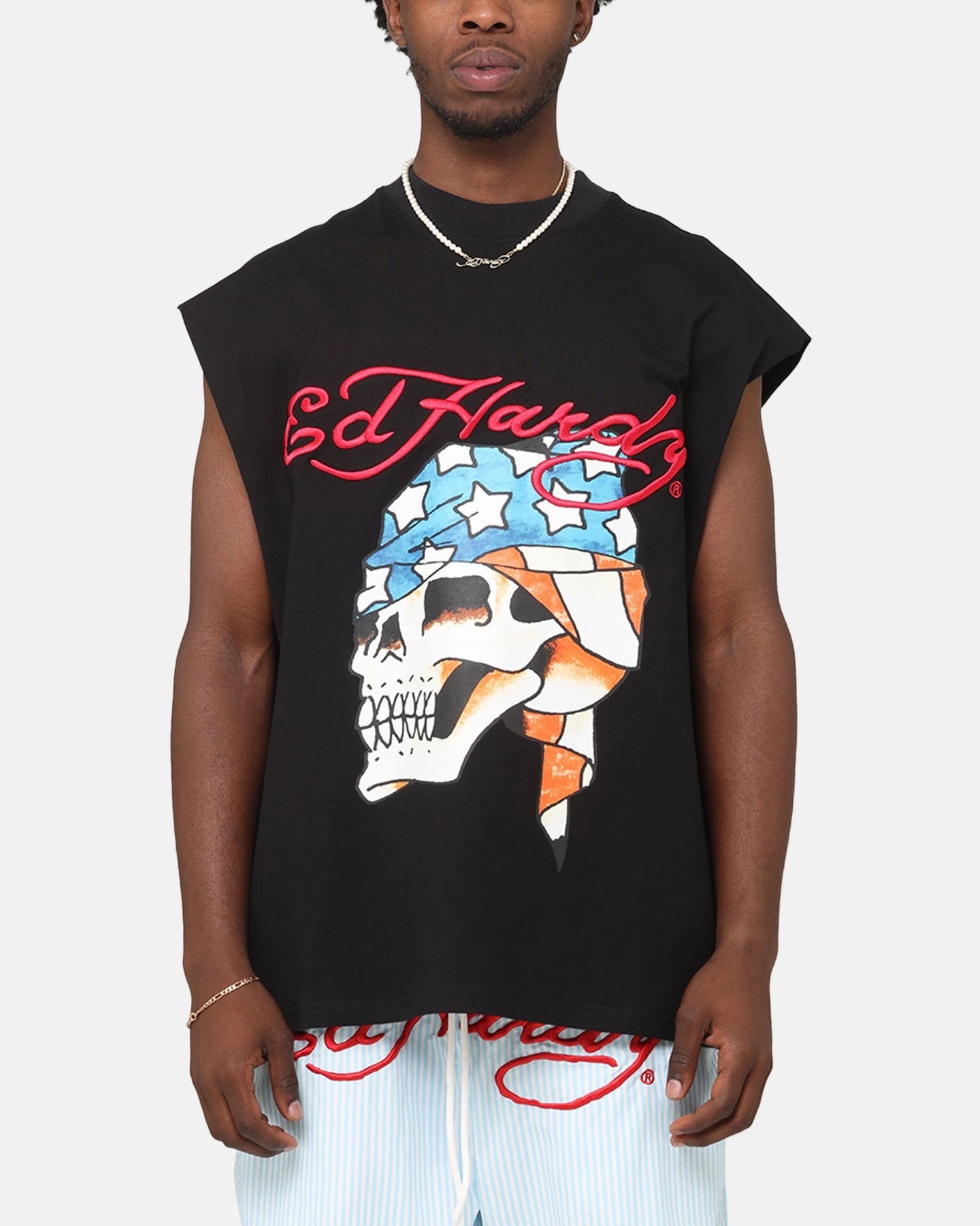 Ed Hardy Rebel Oversized Muscle T-Shirt Black Soft Cotton Feel