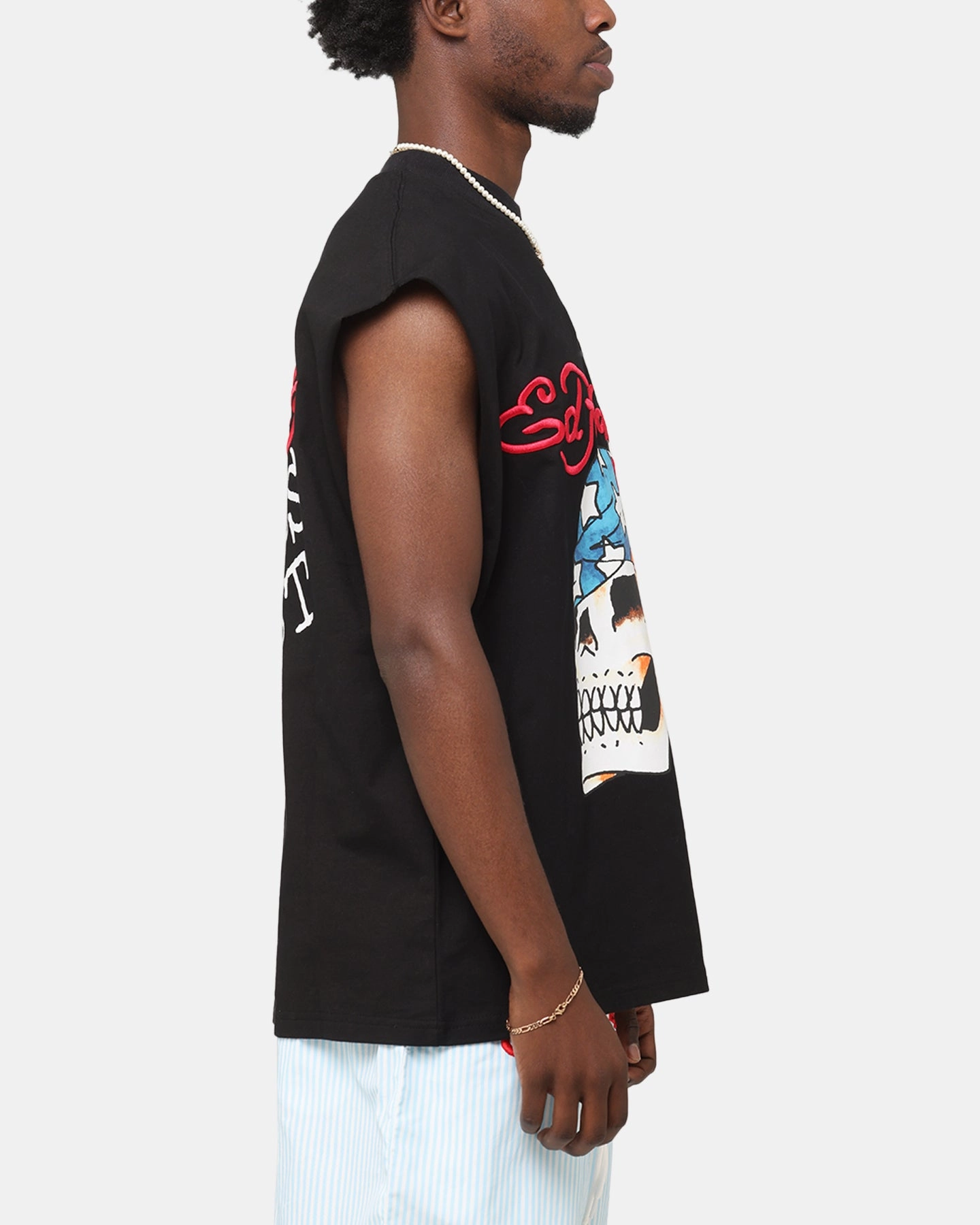 Relaxed Wearable Sun Protection Ed Hardy Rebel Oversized Muscle T-Shirt Black