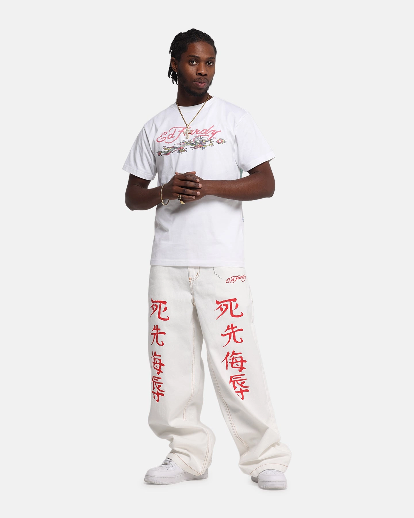 Simple Comfort Look Ed Hardy Rising Dragon Vintage T-Shirt White