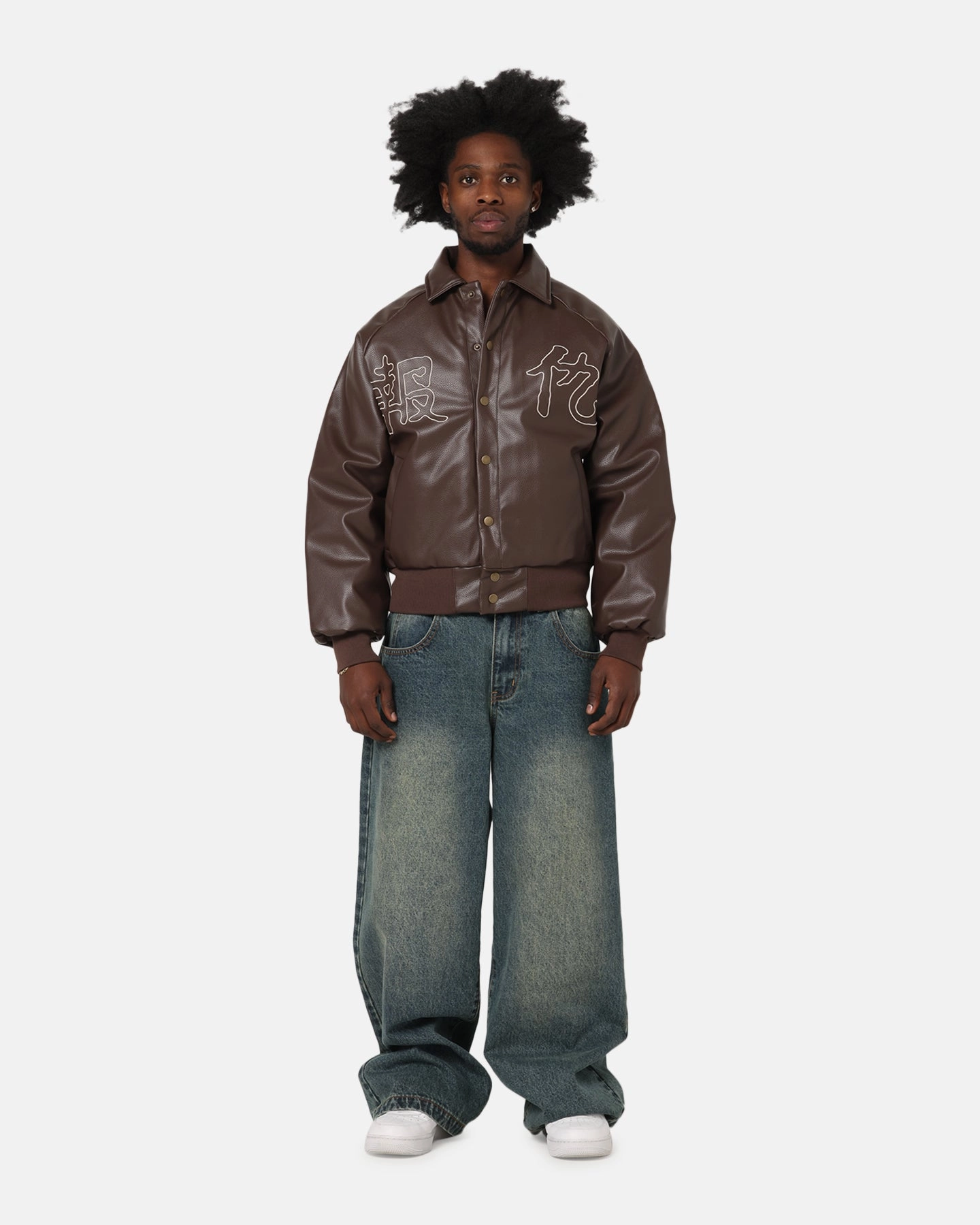 Windproof Technology Ed Hardy Shinjuku Leather Jacket Brown